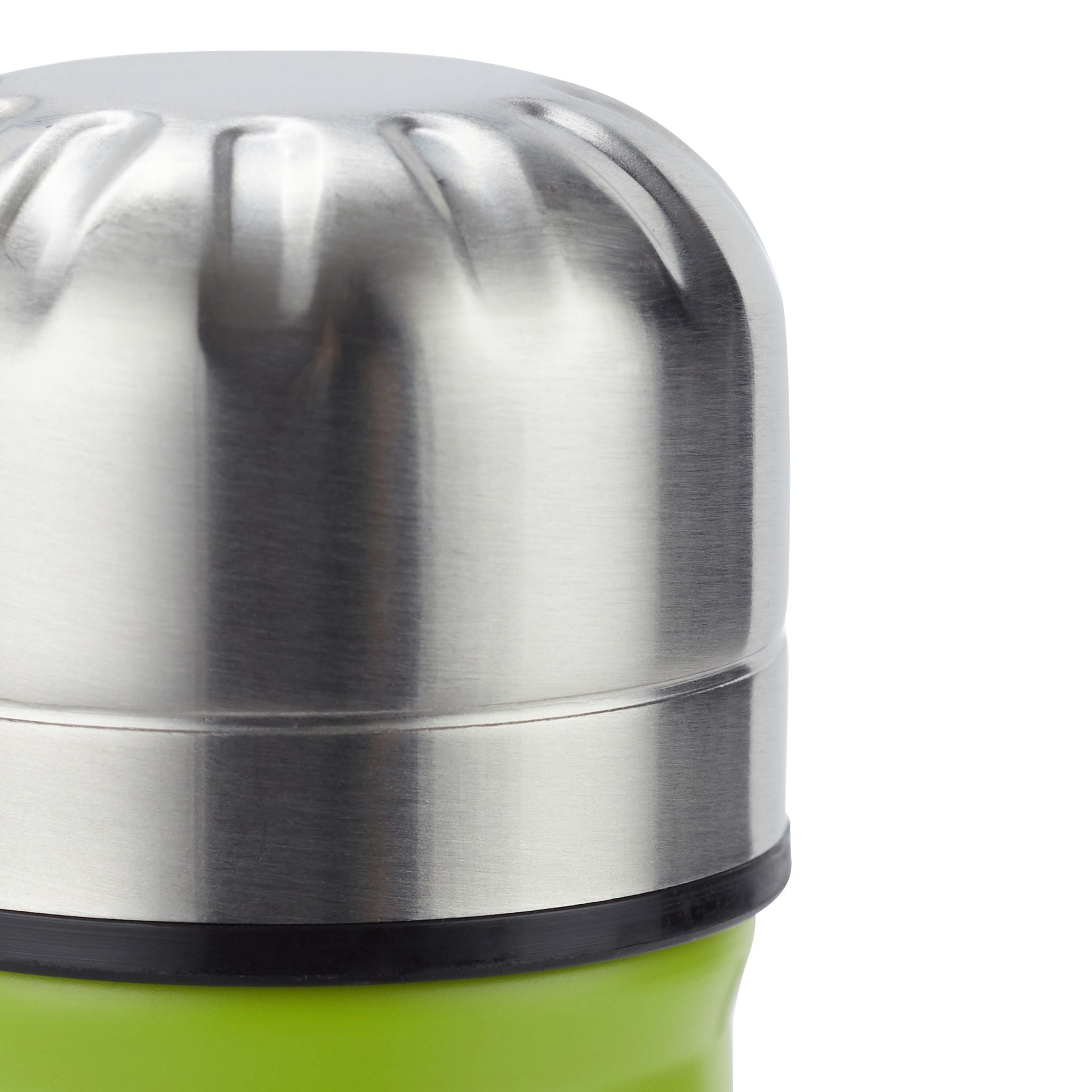 Trinkflasche Edelstahl Grün-Schwarz-Silber von Relaxdays