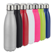 Trinkflasche Edelstahl Schwarz-Silber von Relaxdays