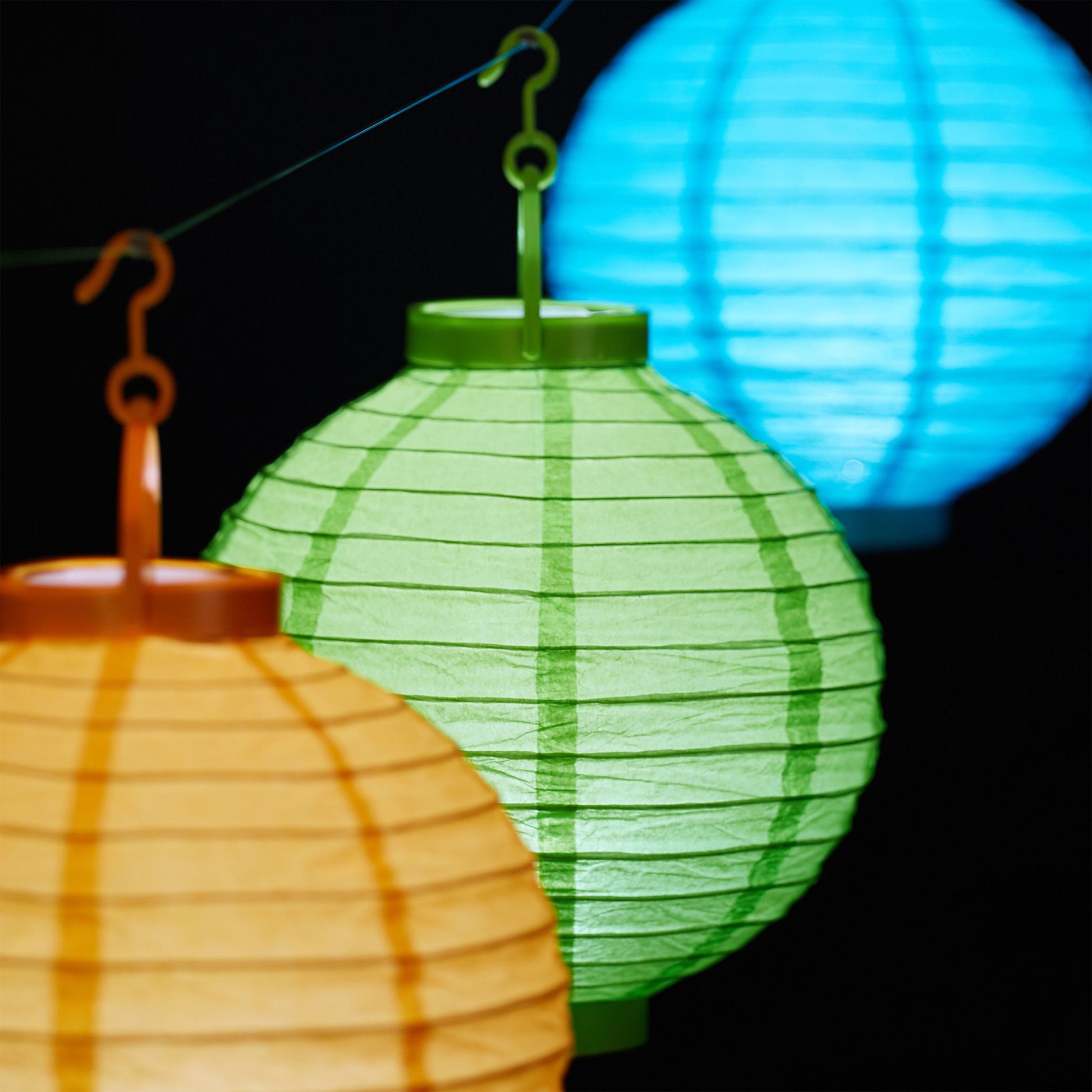 LED Lampions bunt 10 Stück Gelb-Grün-Orange von Relaxdays