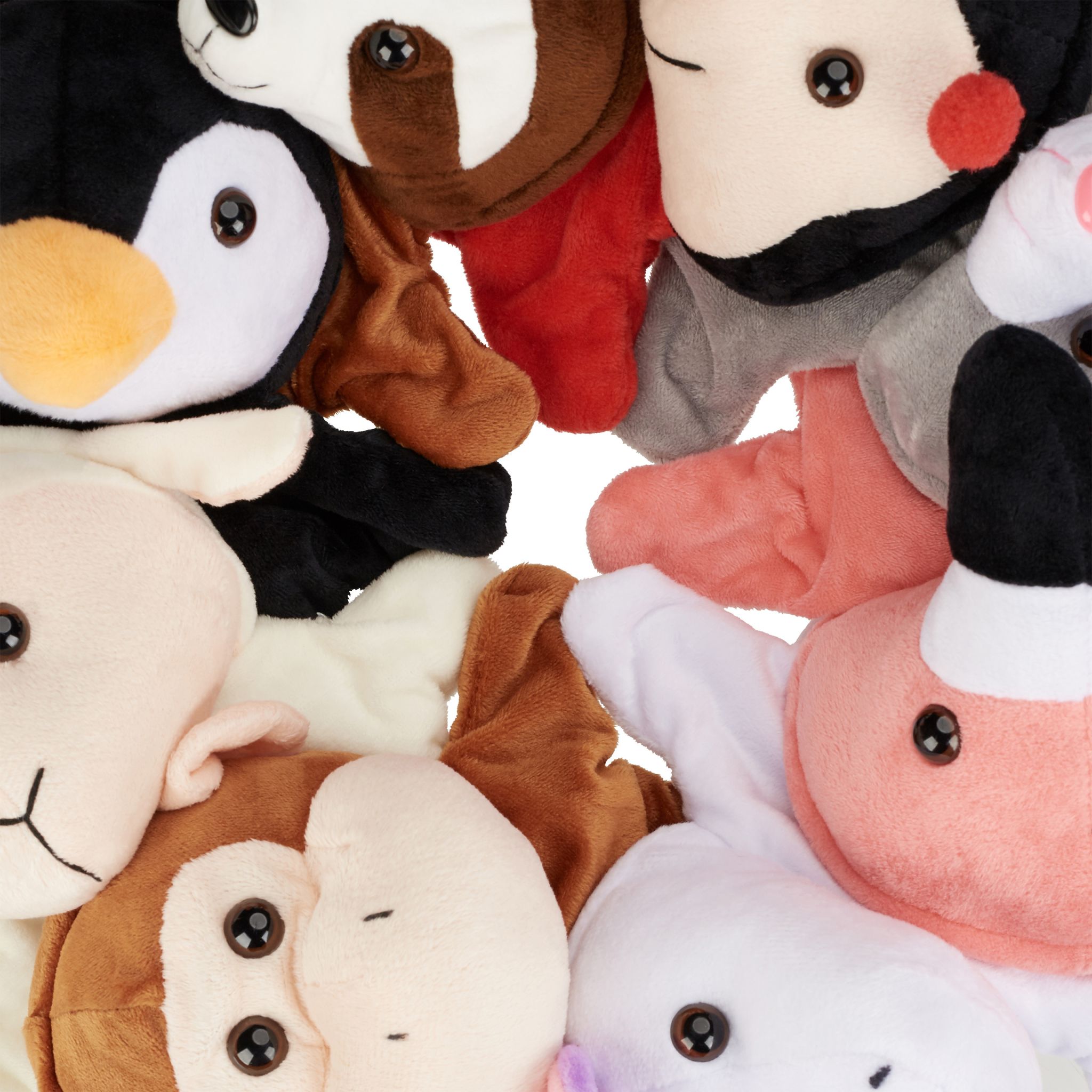 Handpuppen Tier-Set für Kinder Weiss-Creme-Schwarz