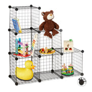 Regalsystem Drahtgitter 6 Fächer Schwarz von Relaxdays