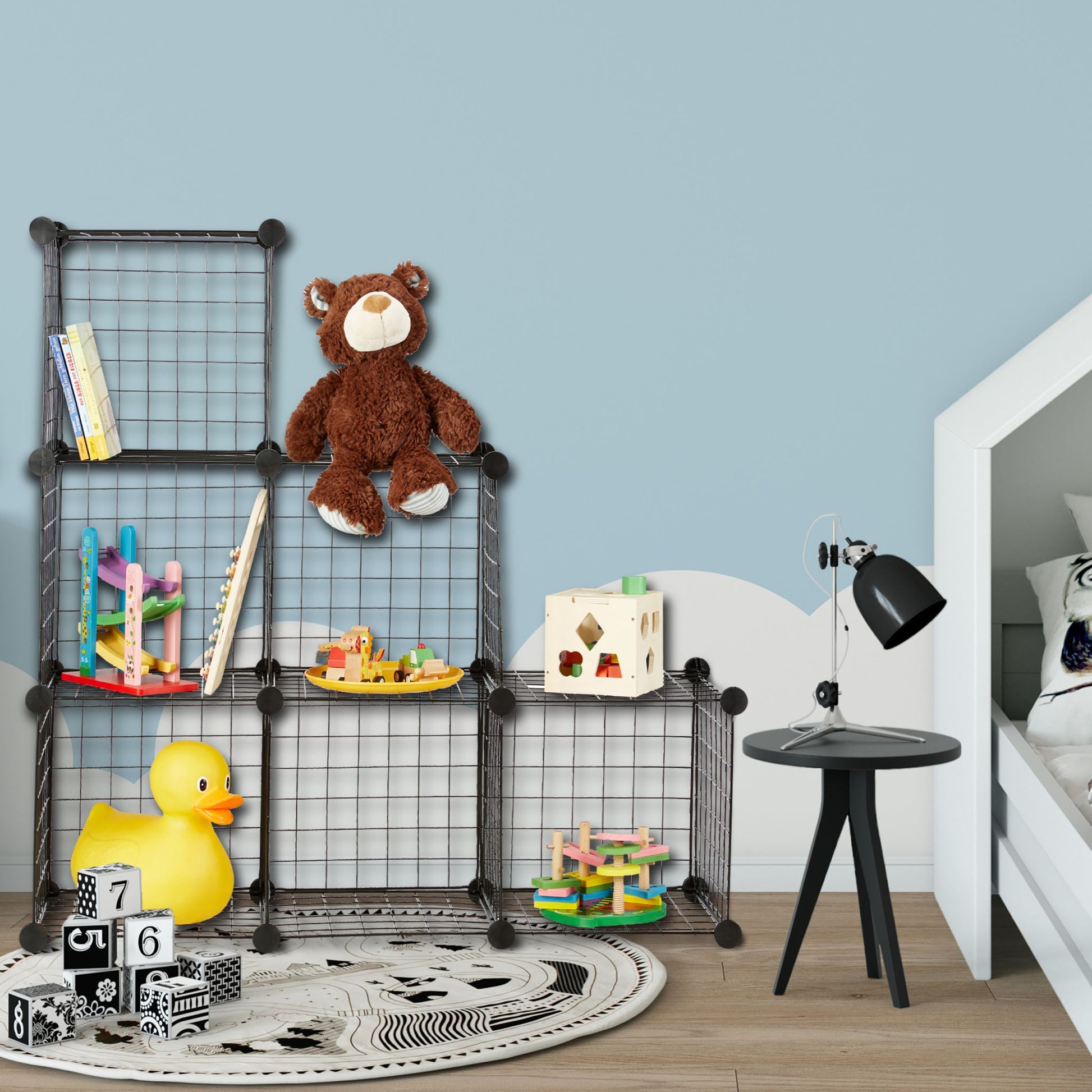 Regalsystem Drahtgitter 6 Fächer Schwarz von Relaxdays
