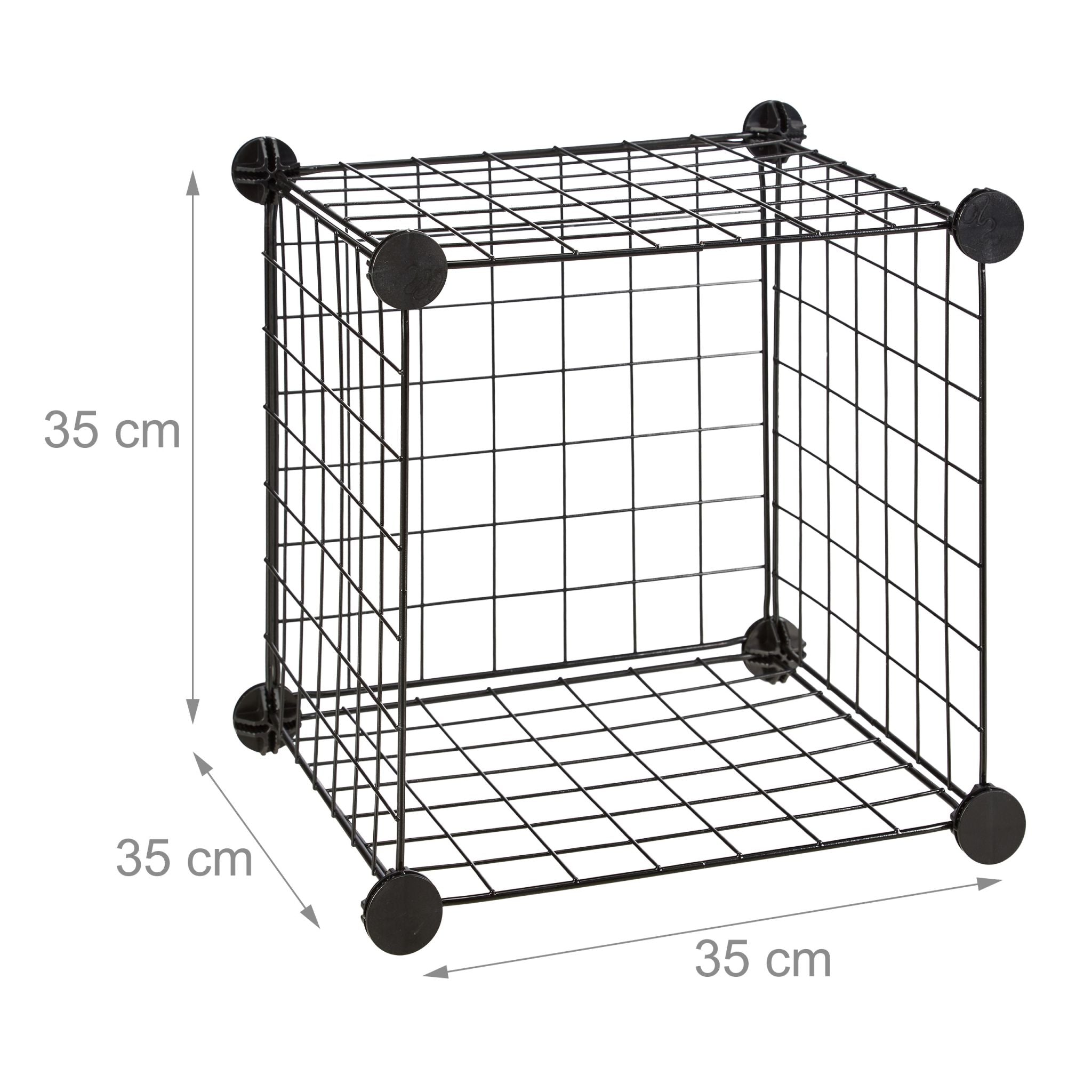 Regalsystem Drahtgitter 6 Fächer Schwarz von Relaxdays