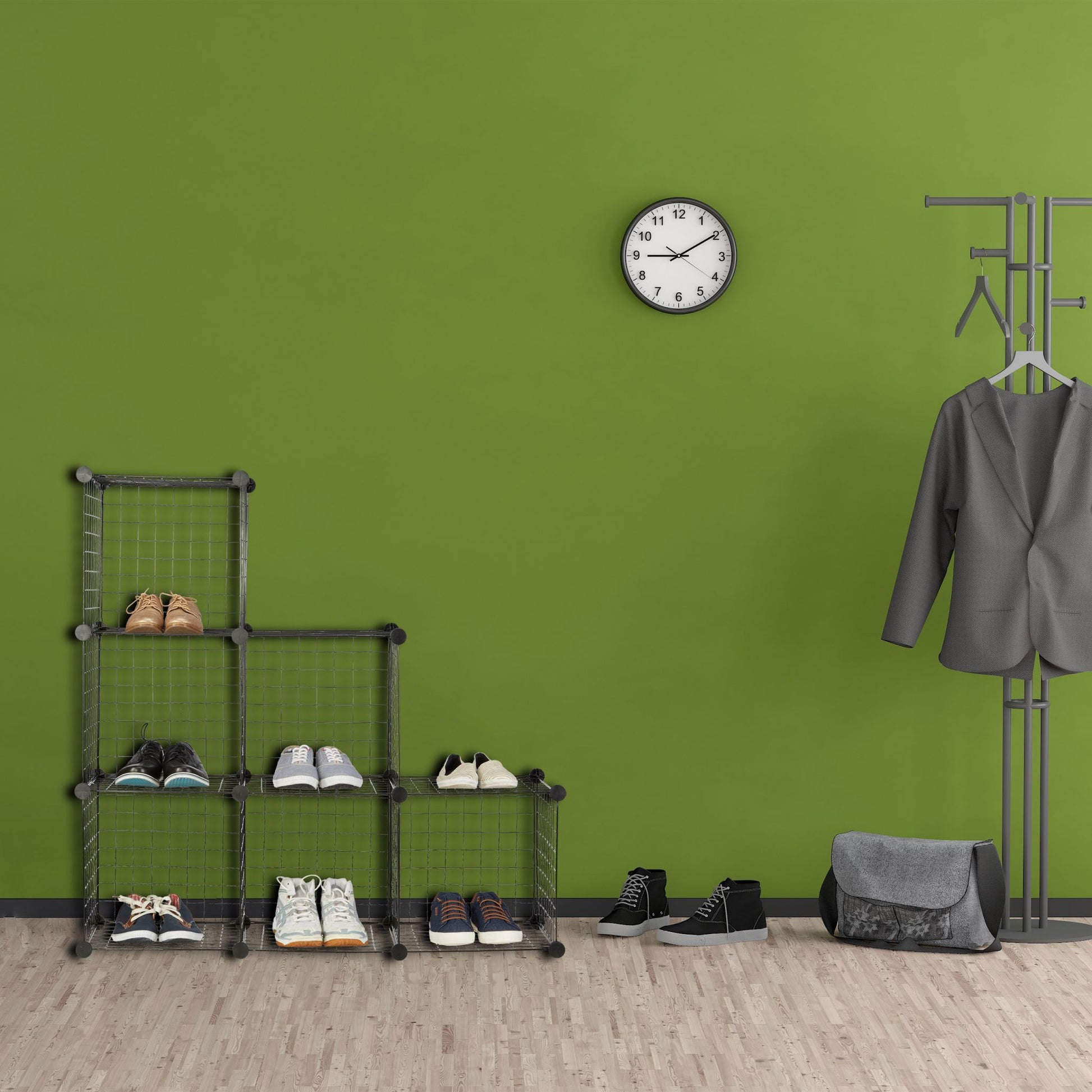 Regalsystem Drahtgitter 6 Fächer Schwarz von Relaxdays