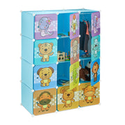 Steckregal Kinderzimmer mit Motiv Blau-Hellblau-Türkis von Relaxdays