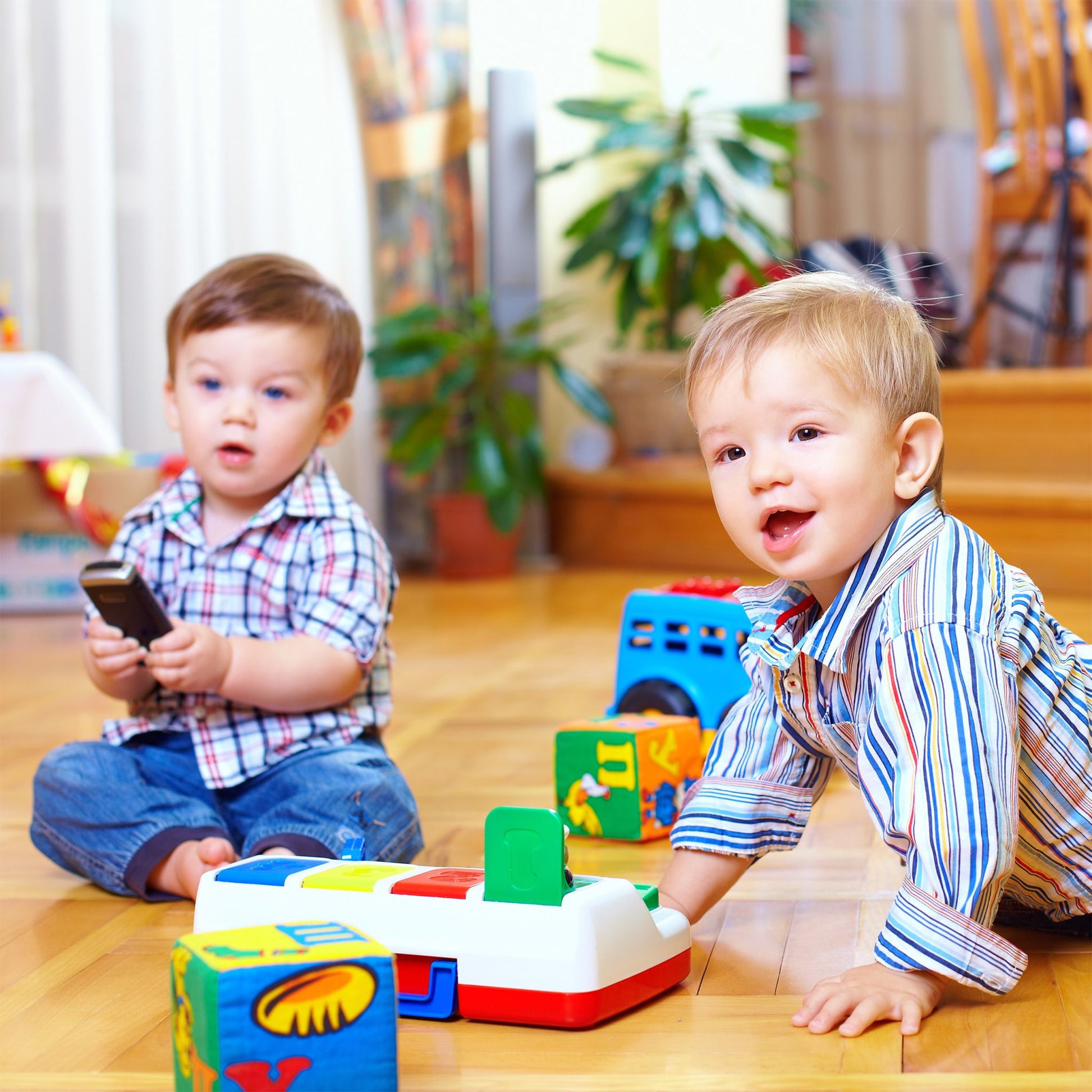 Steckregal Kinderzimmer mit Motiv Blau-Hellblau-Türkis von Relaxdays