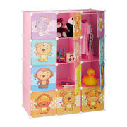 Steckregal Kinderzimmer mit Motiv Orange-Pink-Rosa von Relaxdays