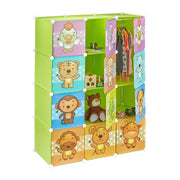 Steckregal Kinderzimmer mit Motiv Blau-Grün-Orange von Relaxdays