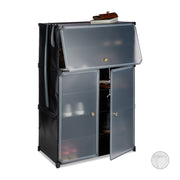 Schuhschrank Kunststoff Gold-Schwarz-Transparent von Relaxdays