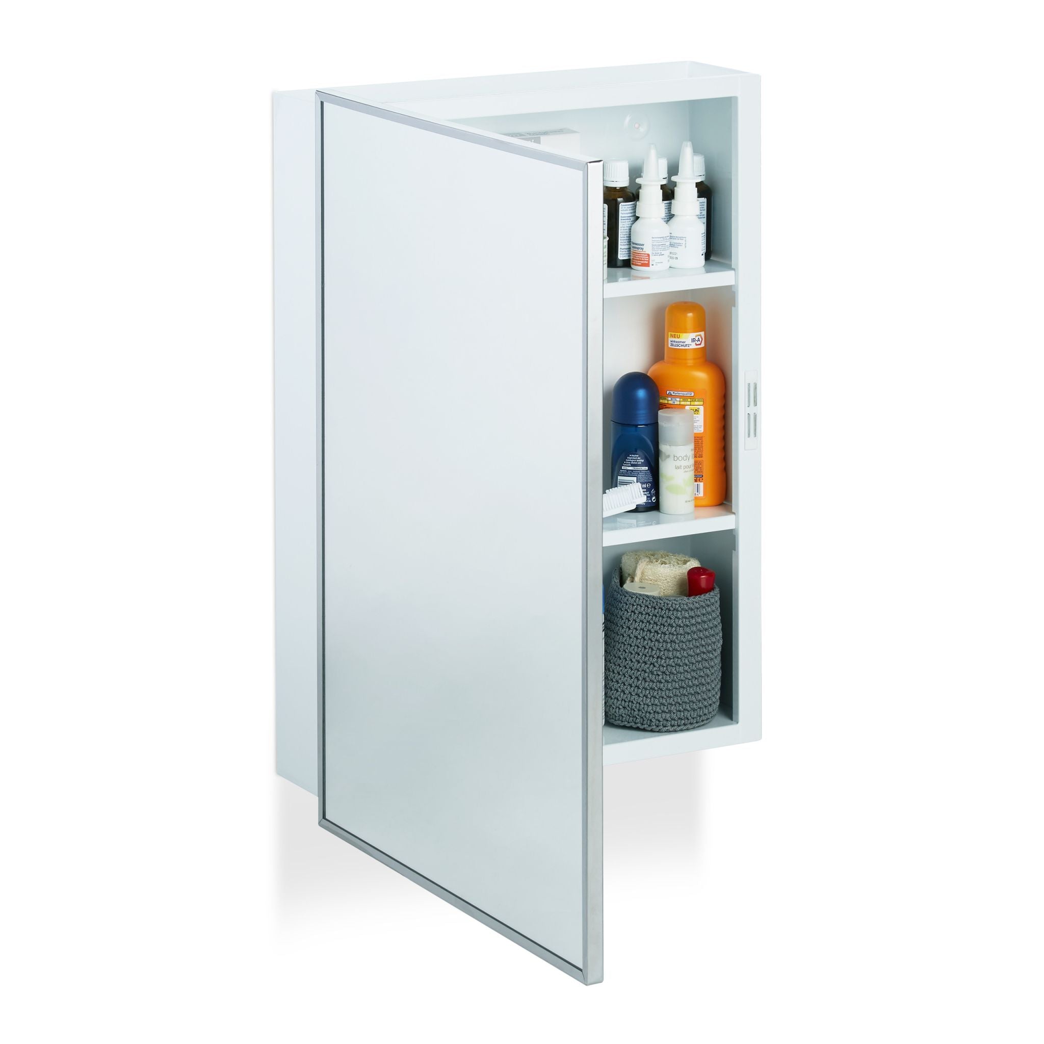 Spiegelschrank Bad Weiss-Transparent von Relaxdays