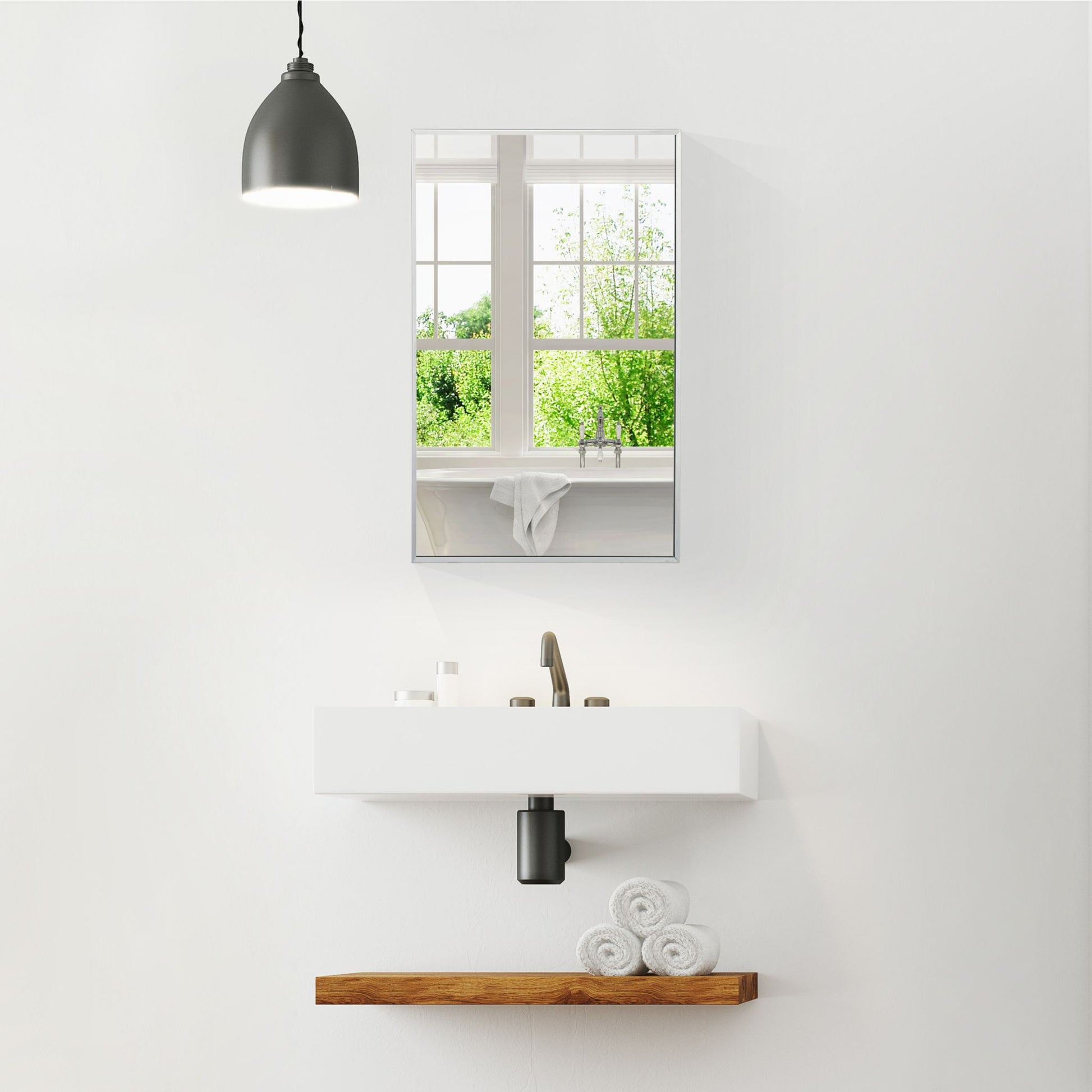 Spiegelschrank Bad Weiss-Transparent von Relaxdays