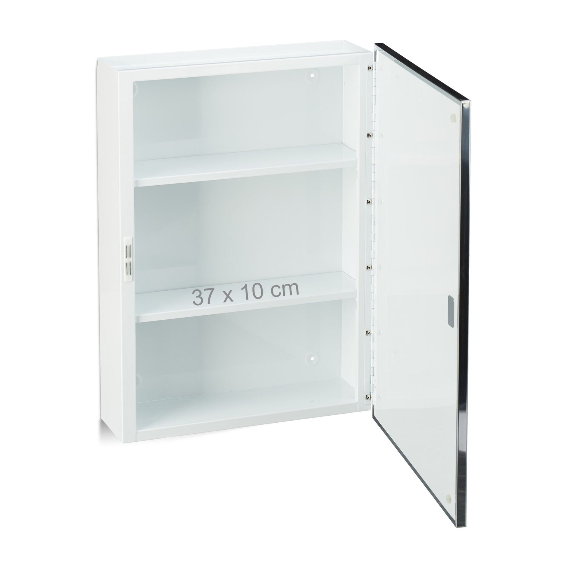 Spiegelschrank Bad Weiss-Transparent von Relaxdays