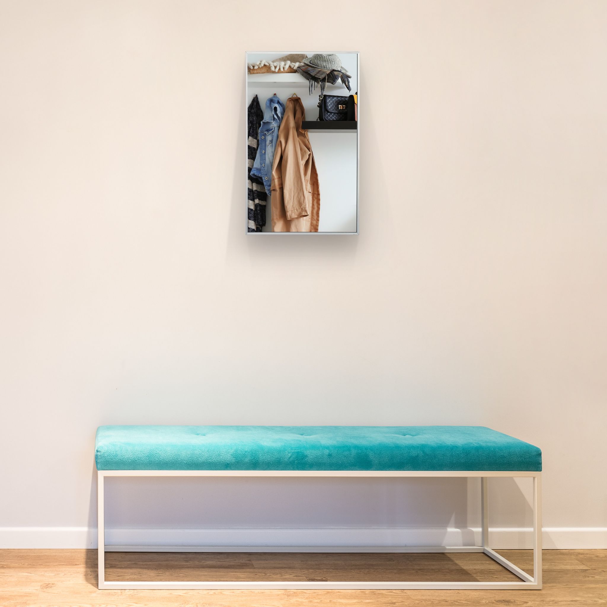 Spiegelschrank Bad Weiss-Transparent von Relaxdays