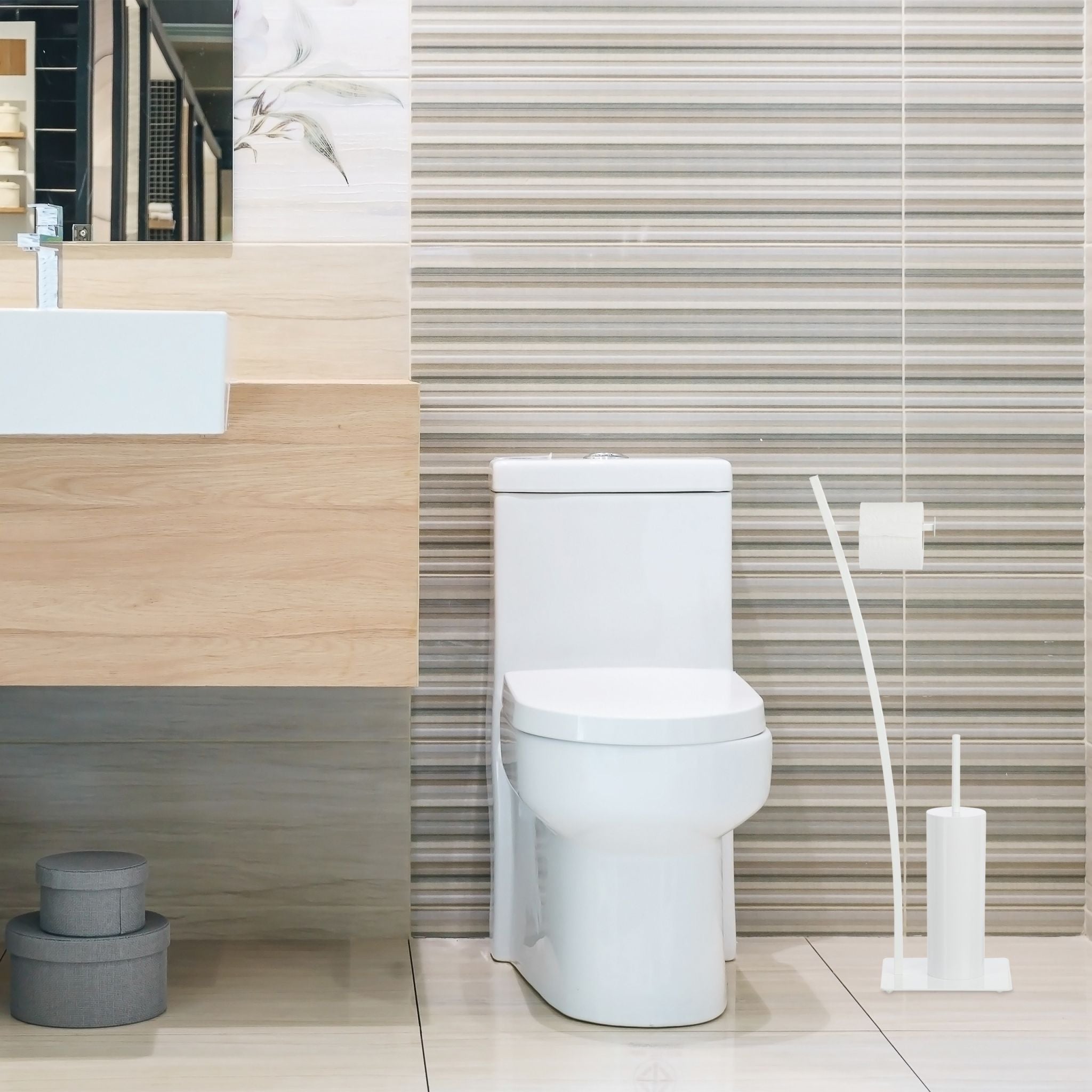 WC-Garnitur Weiss von Relaxdays