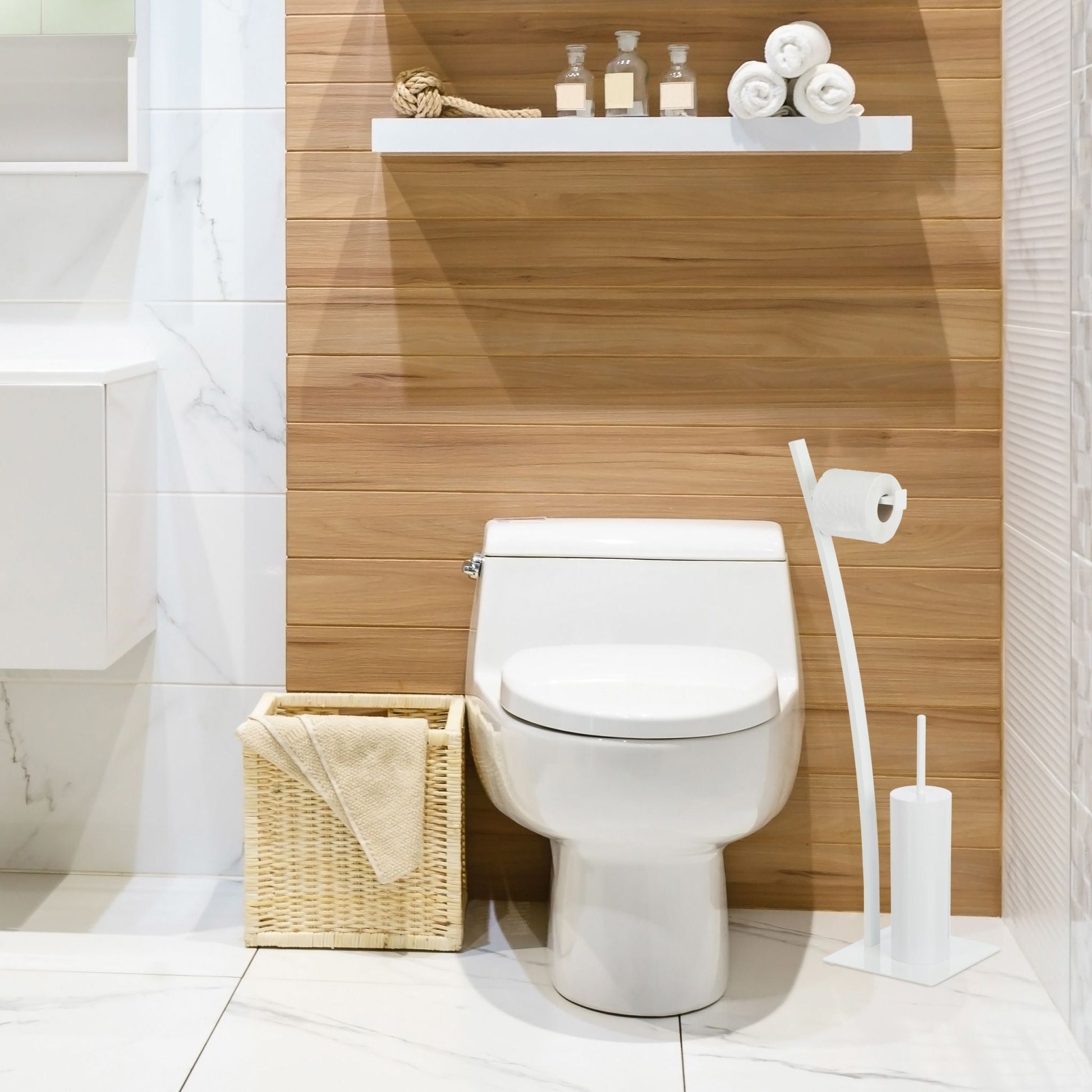 WC-Garnitur Weiss von Relaxdays