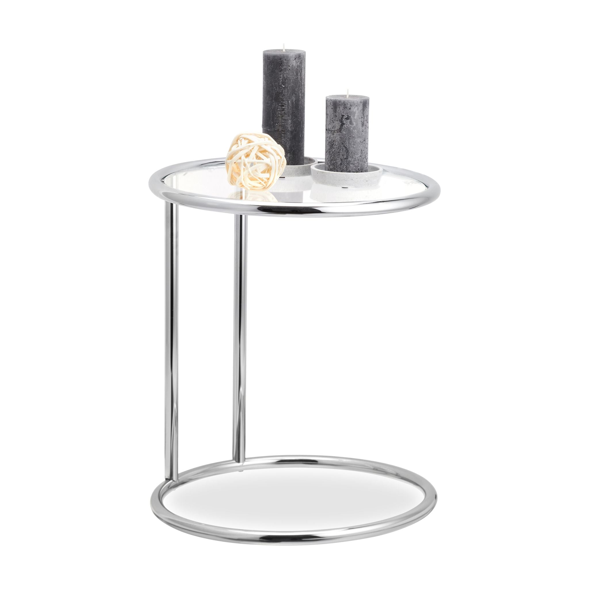 Beistelltisch rund Silber-Transparent von Relaxdays