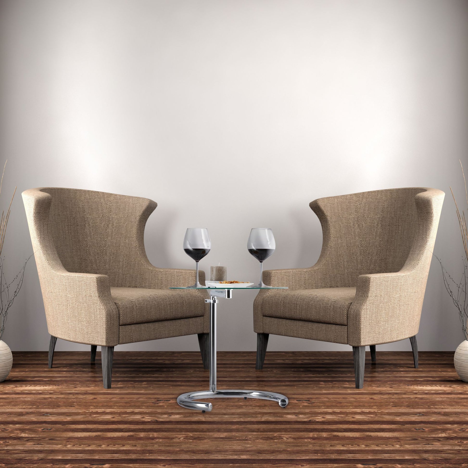 Kaffeetisch höhenverstellbar Silber-Transparent von Relaxdays