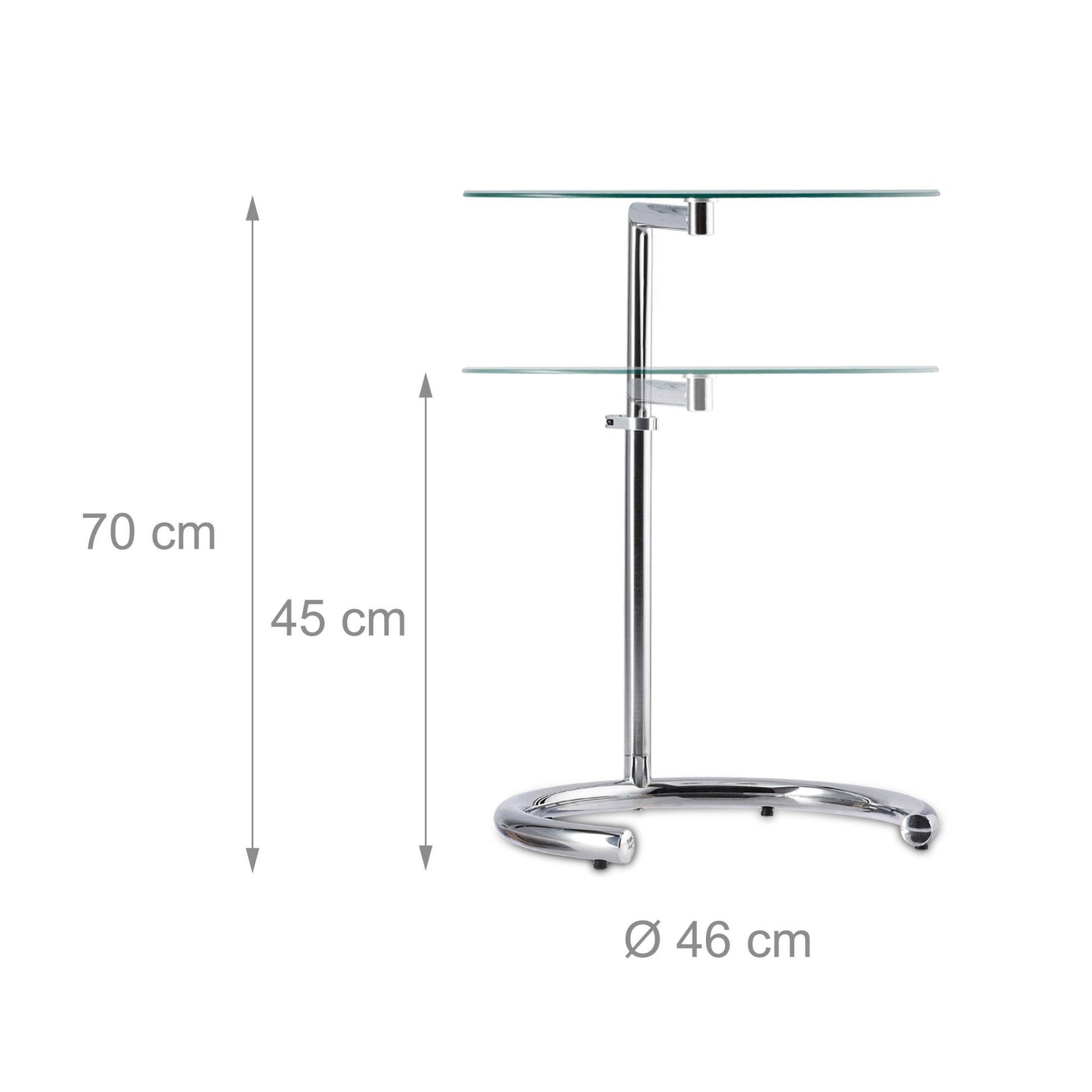 Kaffeetisch höhenverstellbar Silber-Transparent von Relaxdays