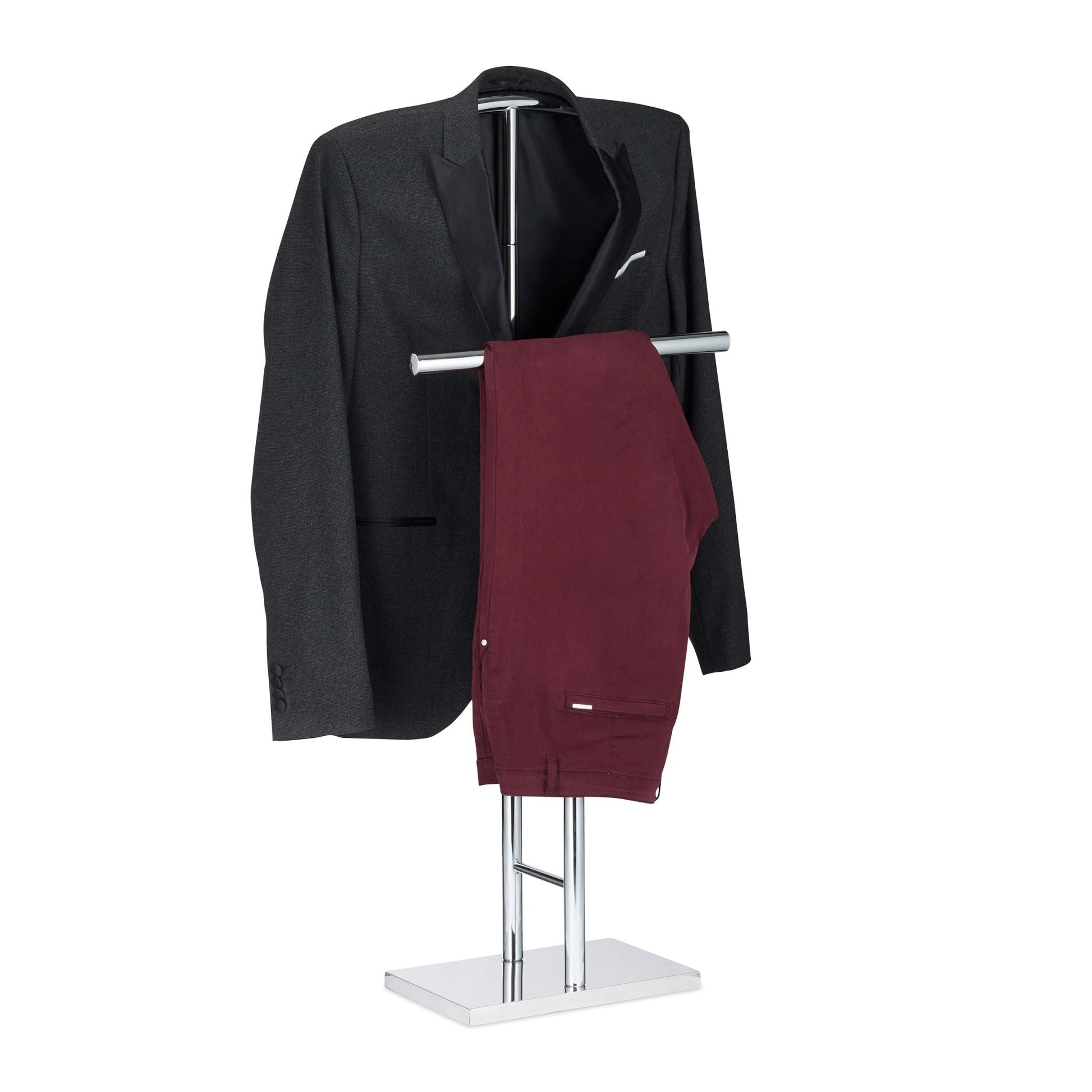 Herrendiener Chrom Silber von Relaxdays