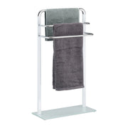 Handtuchhalter Milchglas/Chrom Weiss-Silber von Relaxdays