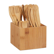 Besteckset Bambus Hellbraun von Relaxdays