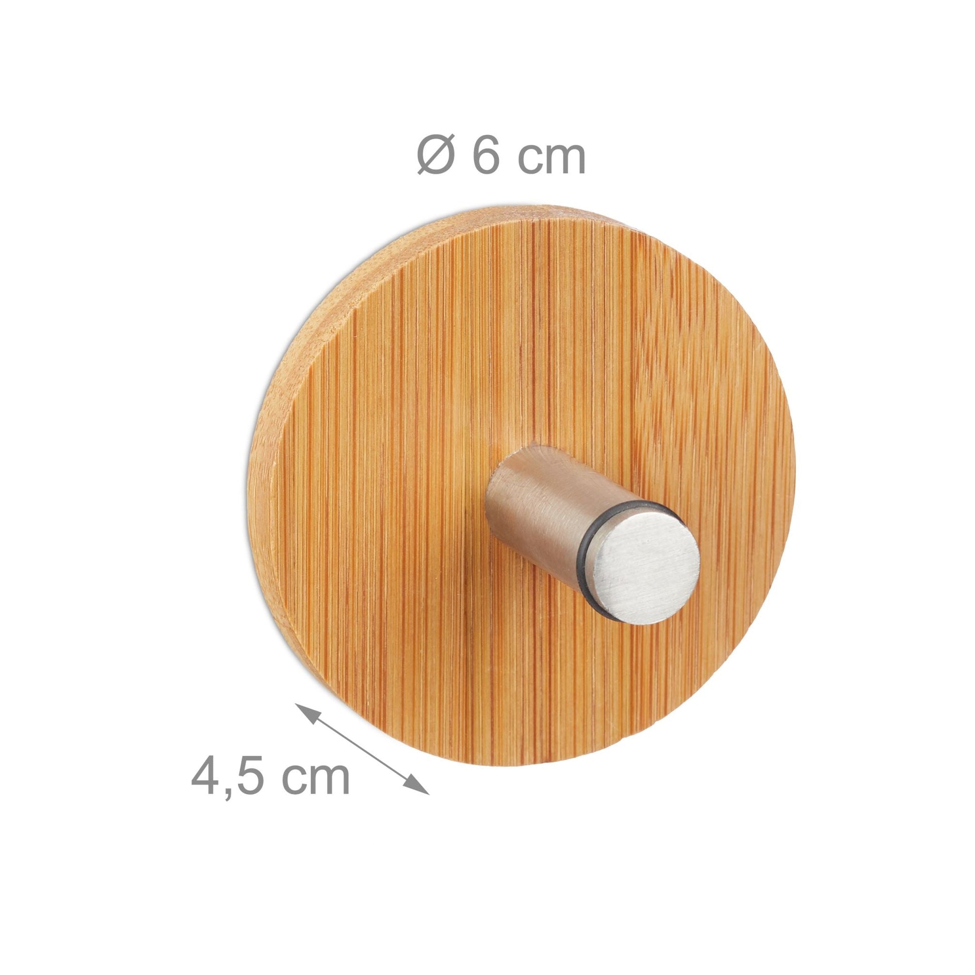 Handtuchhaken selbstklebend 4er-Set Hellbraun-Silber von Relaxdays