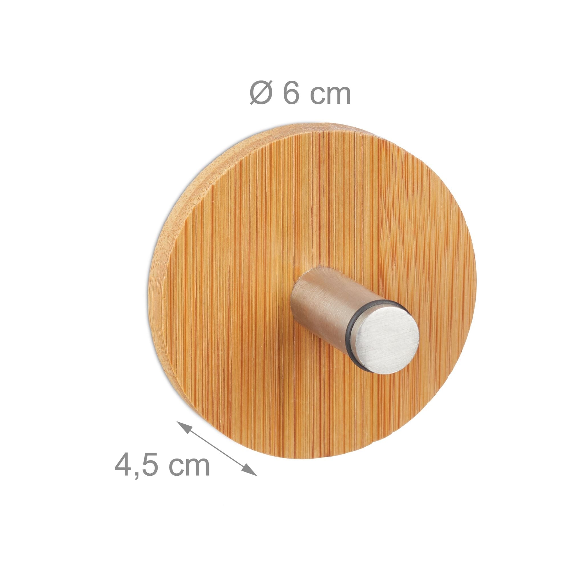 Handtuchhaken selbstklebend 4er-Set Hellbraun-Silber von Relaxdays