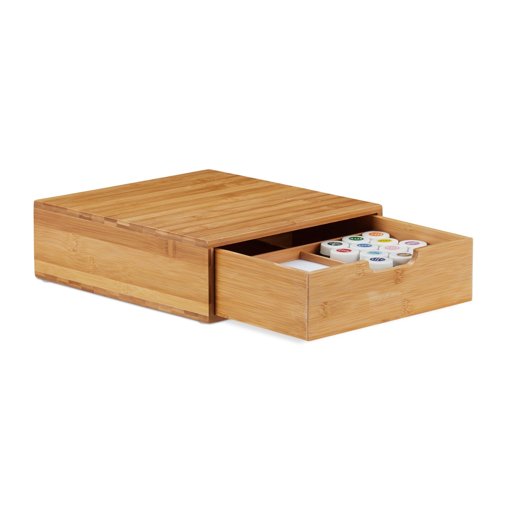 Schubladenbox Bambus Hellbraun von Relaxdays