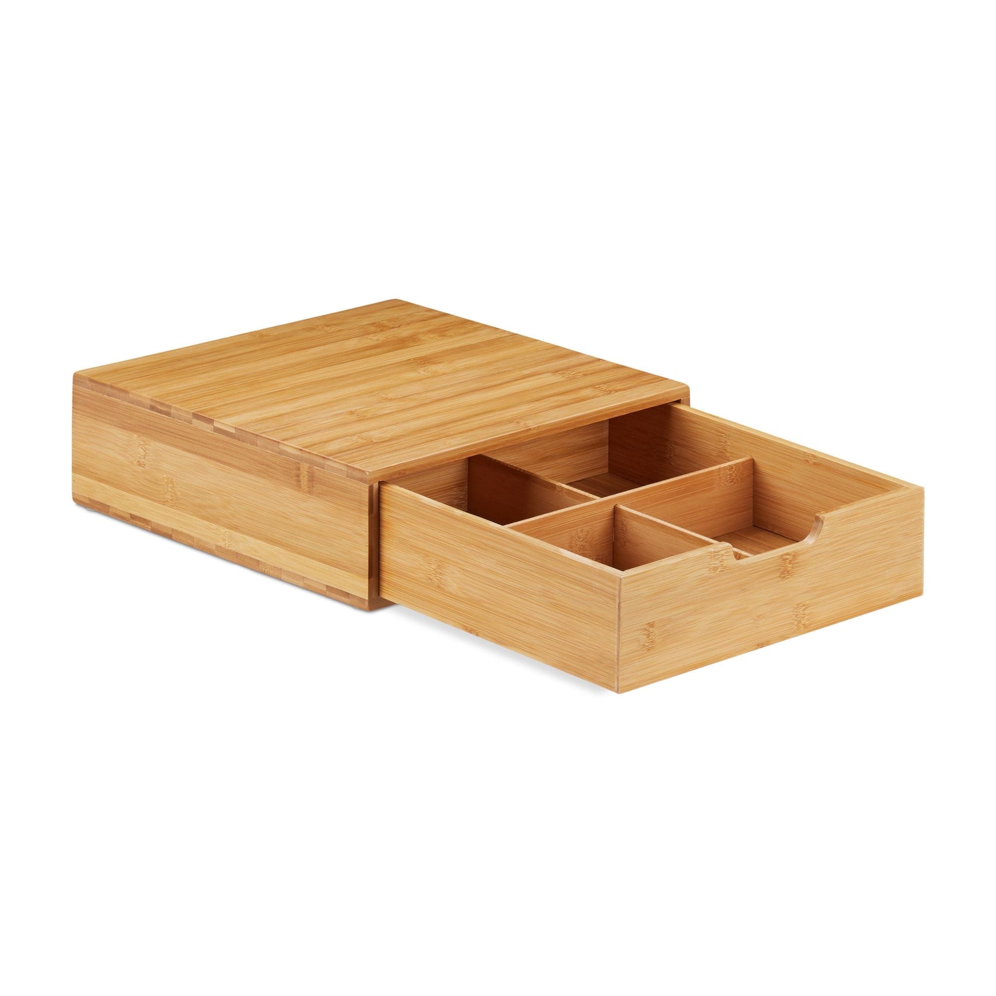 Schubladenbox Bambus Hellbraun von Relaxdays