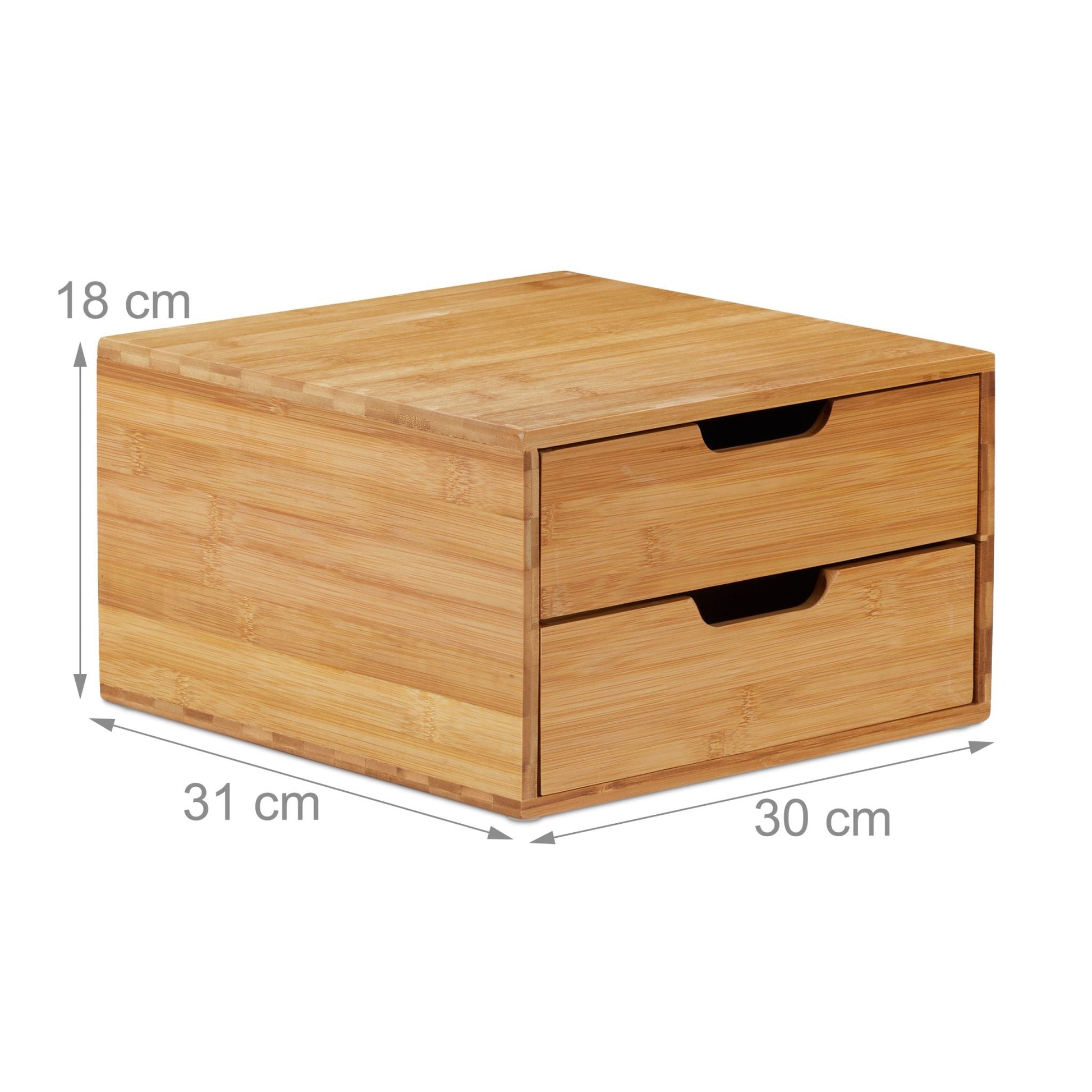 Schubladenbox Bambus Hellbraun von Relaxdays