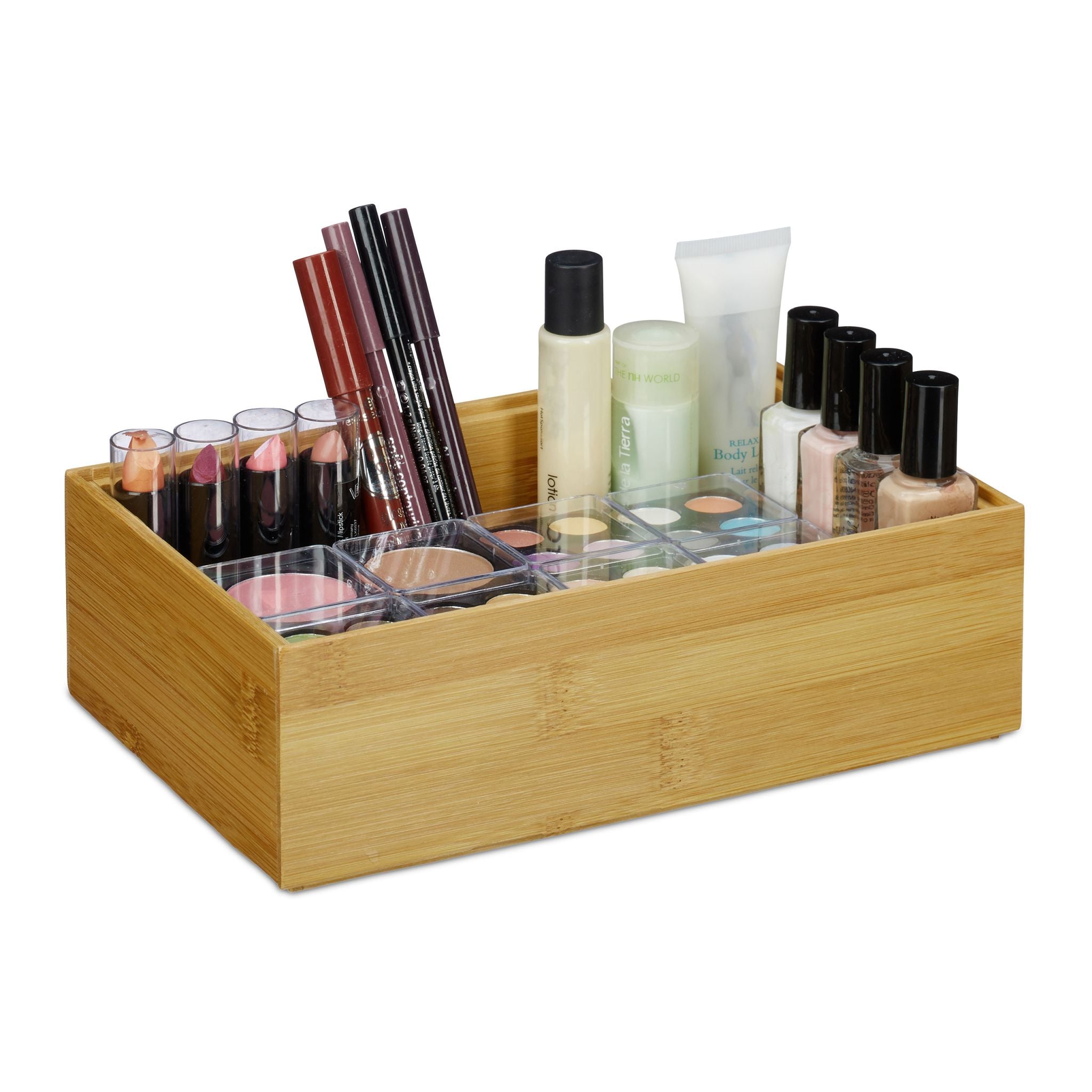 Ordnungsbox Bambus Hellbraun von Relaxdays