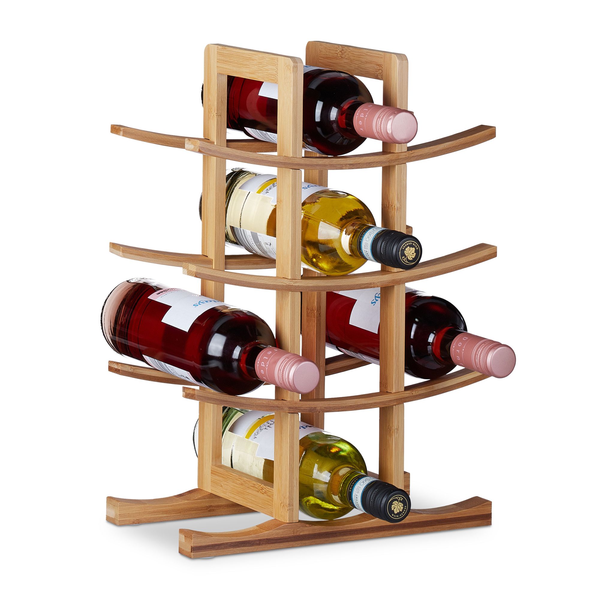 Weinregal für 12 Flaschen Hellbraun von Relaxdays