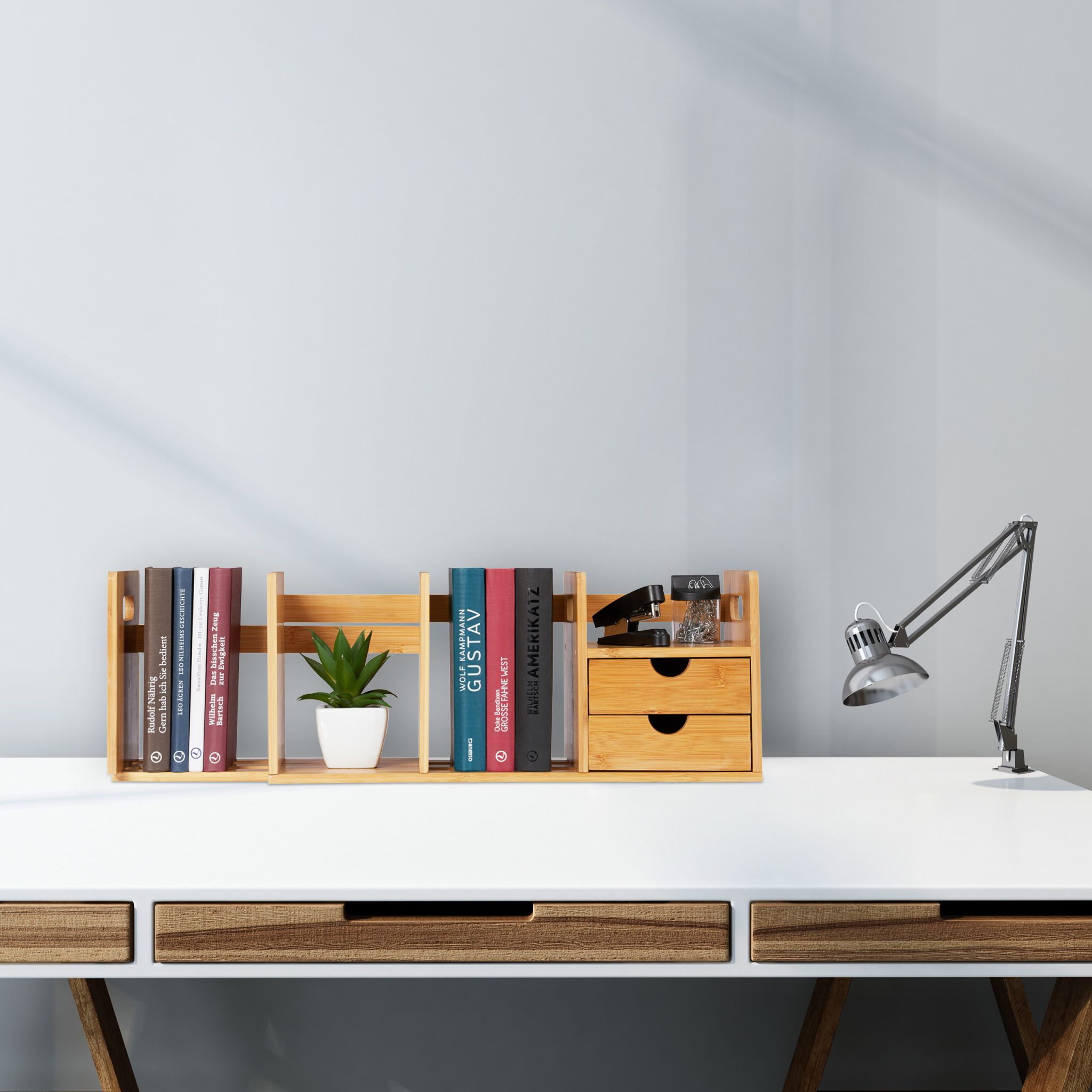 Schreibtisch Organizer Bambus Hellbraun von Relaxdays