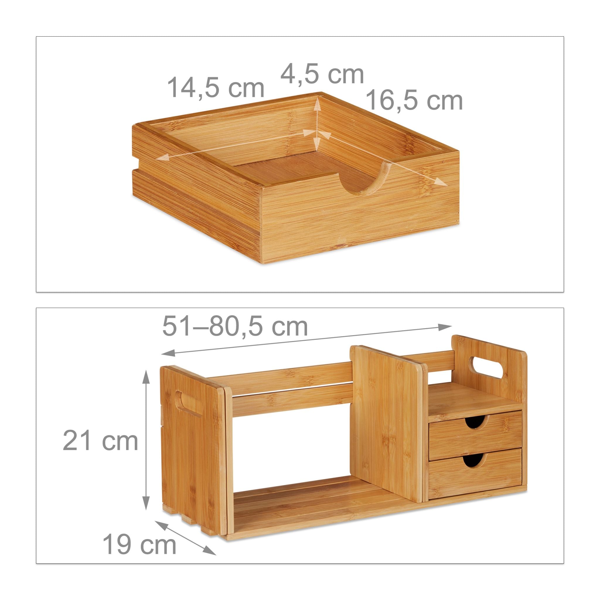 Schreibtisch Organizer Bambus Hellbraun von Relaxdays