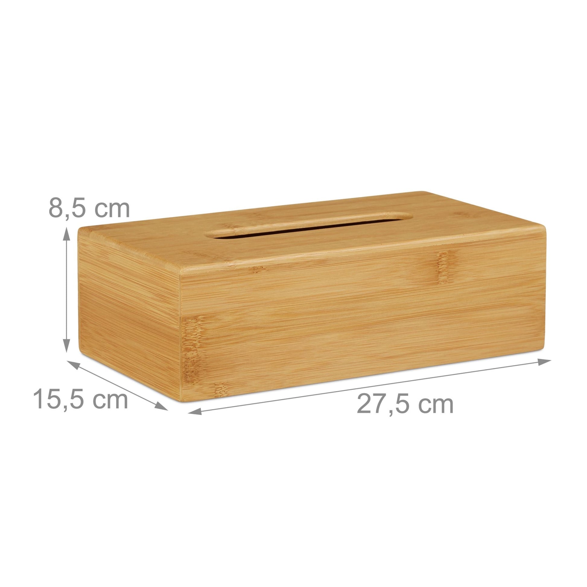 Kosmetiktücherbox Bambus 27,5cm Hellbraun von Relaxdays