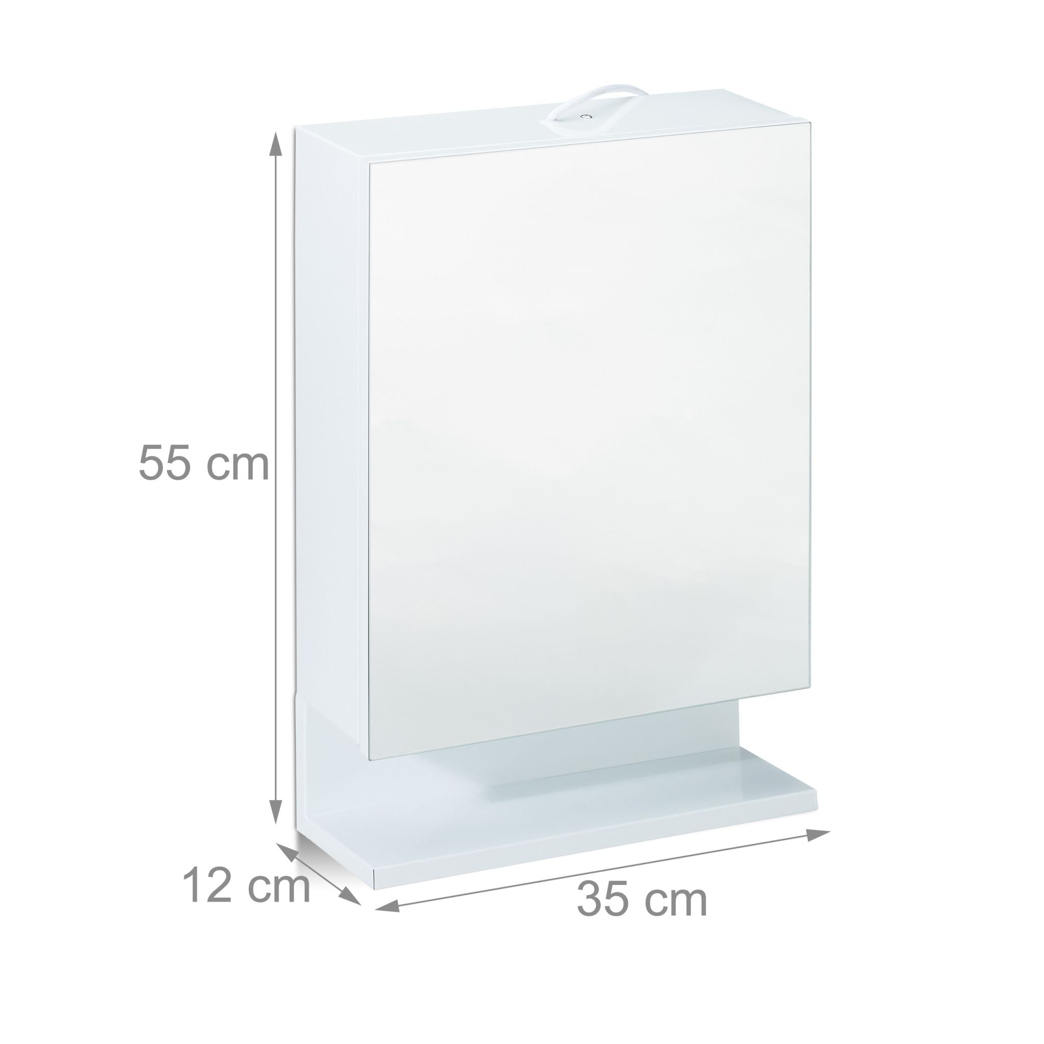 Badspiegelschrank mit Steckdose Weiss von Relaxdays