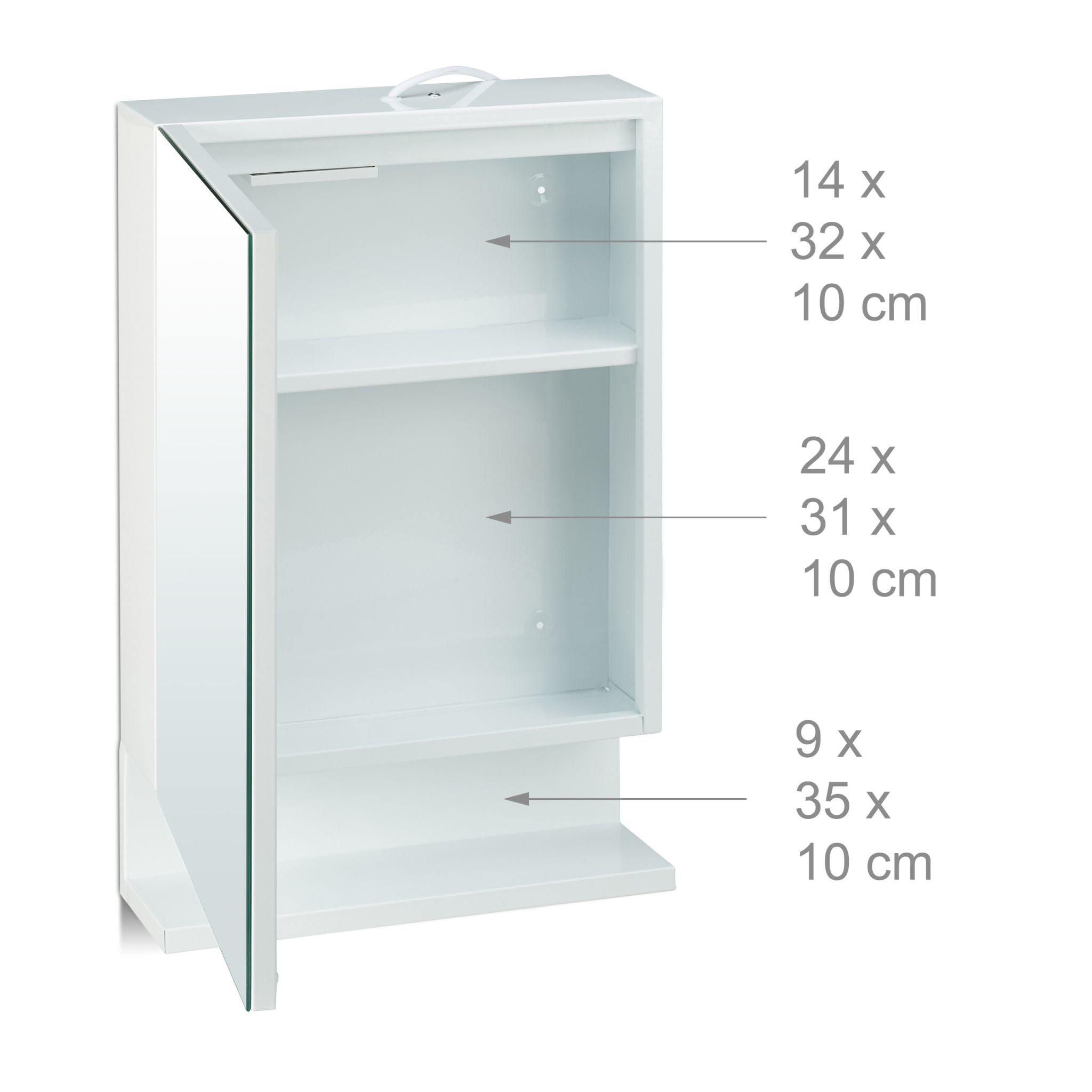 Badspiegelschrank mit Steckdose Weiss von Relaxdays