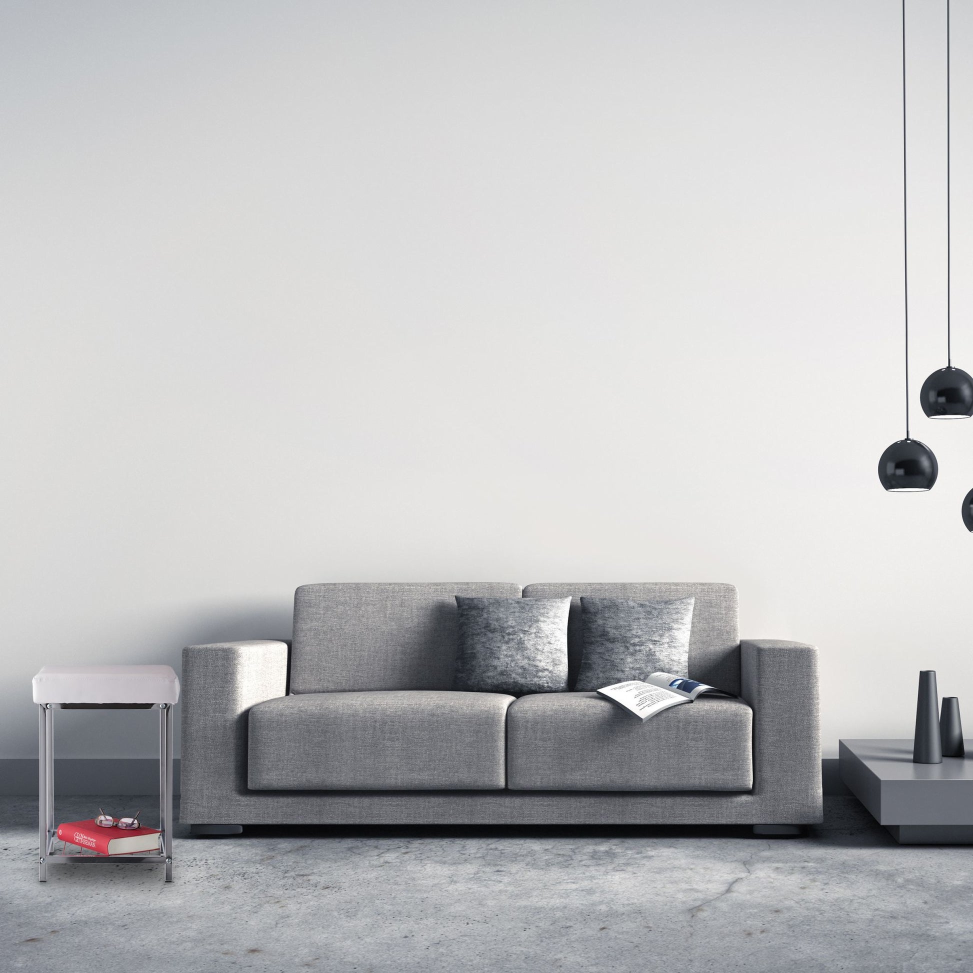 Gepolsterter Hocker mit Ablage Weiss Weiss-Silber von Relaxdays