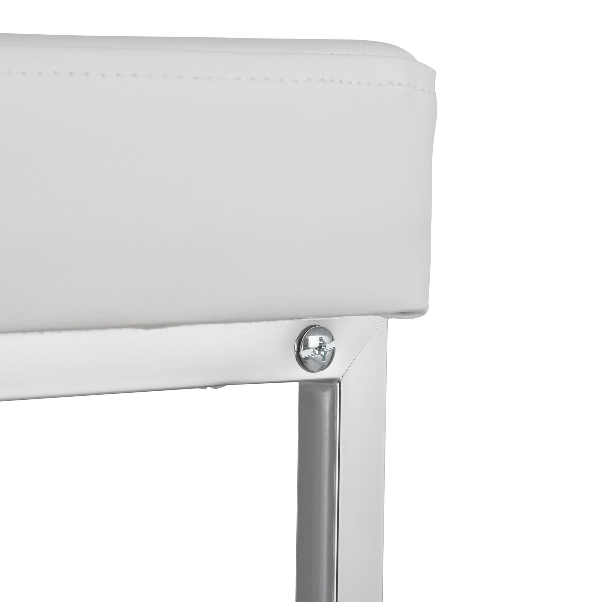 Gepolsterter Hocker mit Ablage Weiss Weiss-Silber von Relaxdays