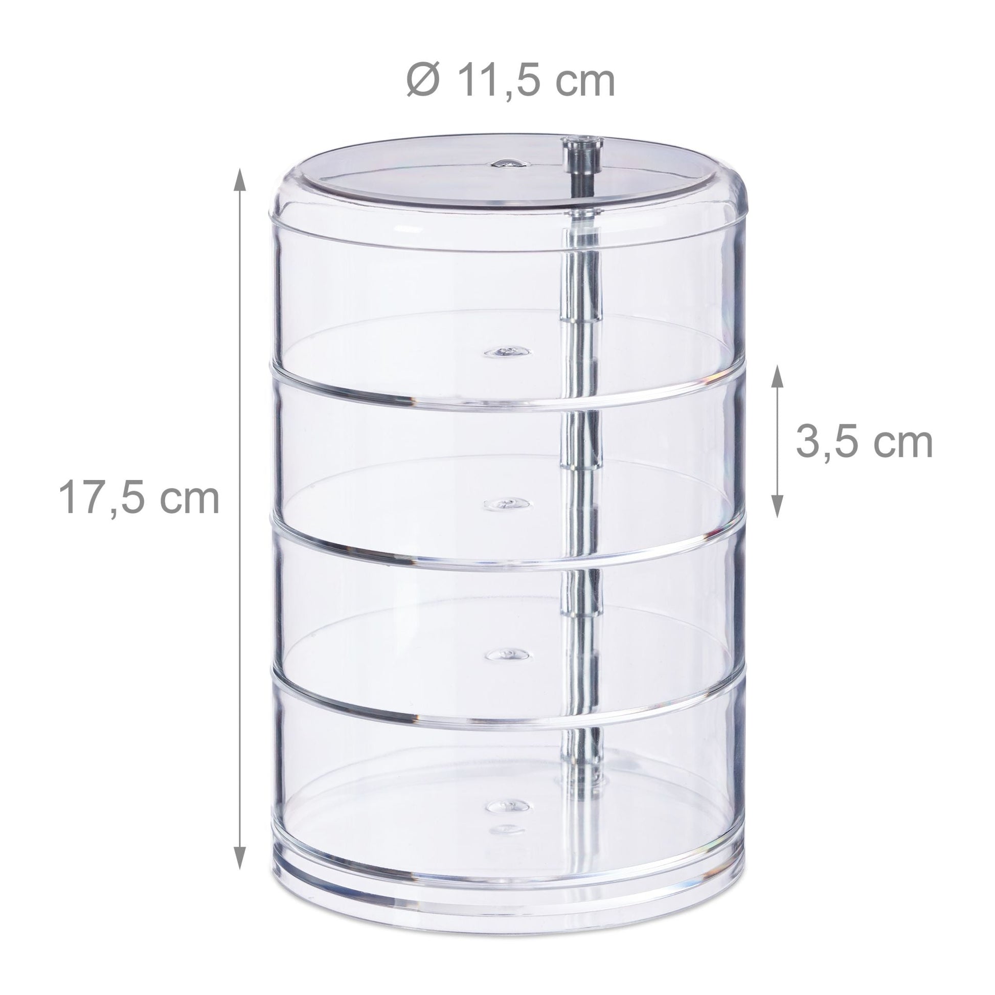 Kosmetikorganizer mit drehbaren Fächern Transparent von Relaxdays