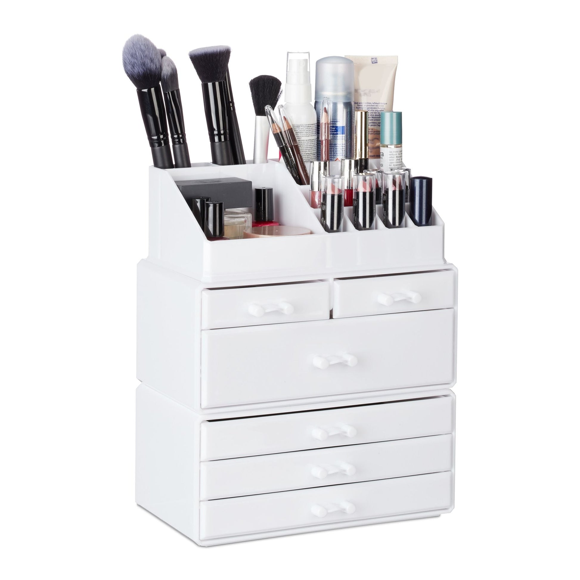 Kosmetikorganizer mit 6 Schubladen Weiss von Relaxdays