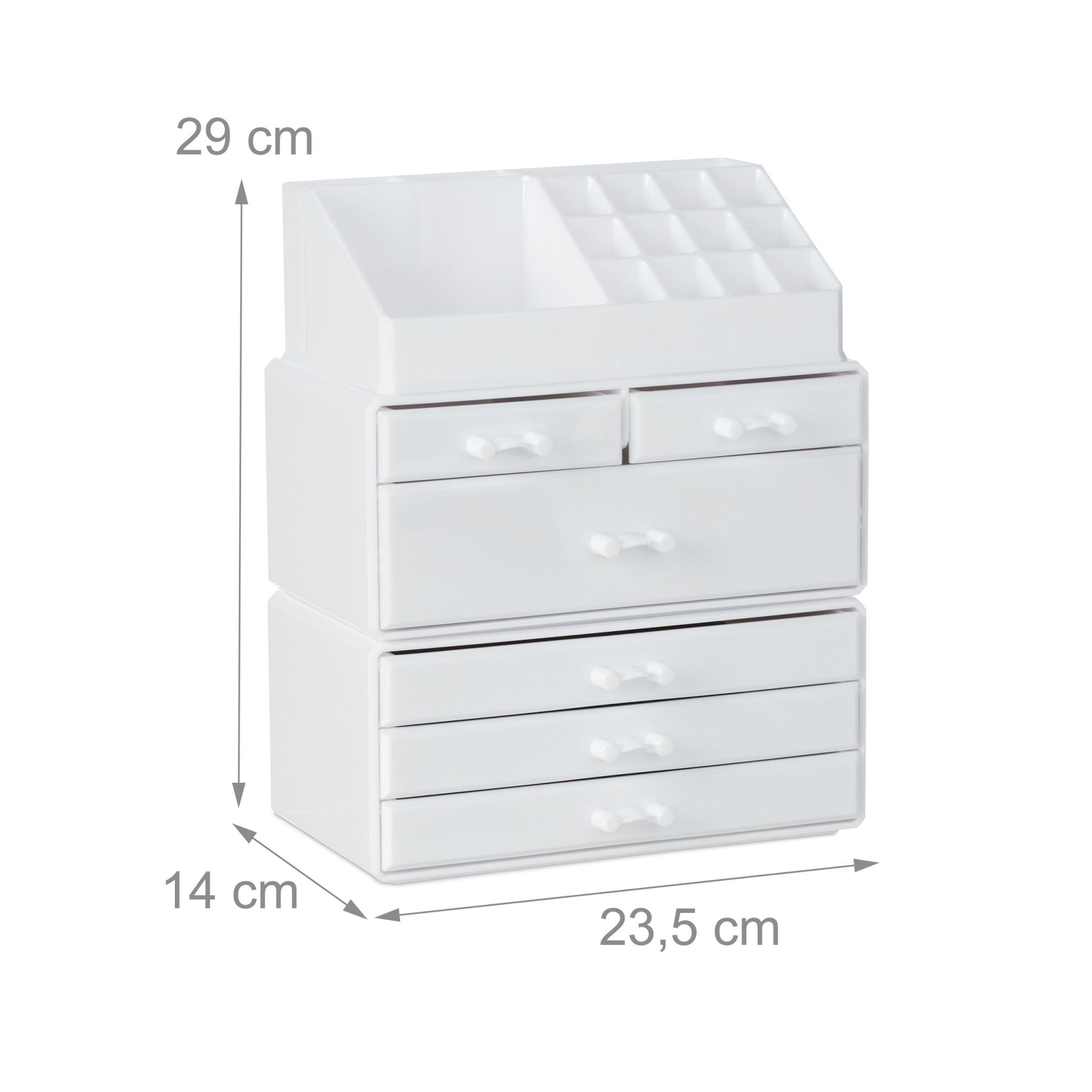 Kosmetikorganizer mit 6 Schubladen Weiss von Relaxdays