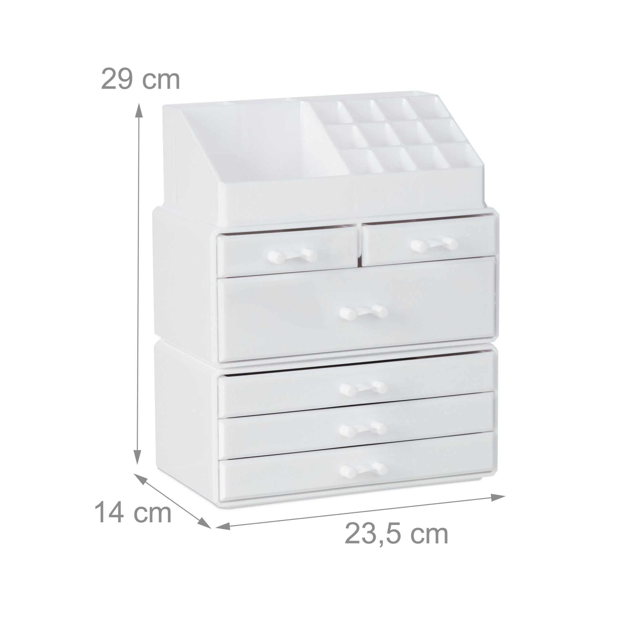 Kosmetikorganizer mit 6 Schubladen Weiss von Relaxdays