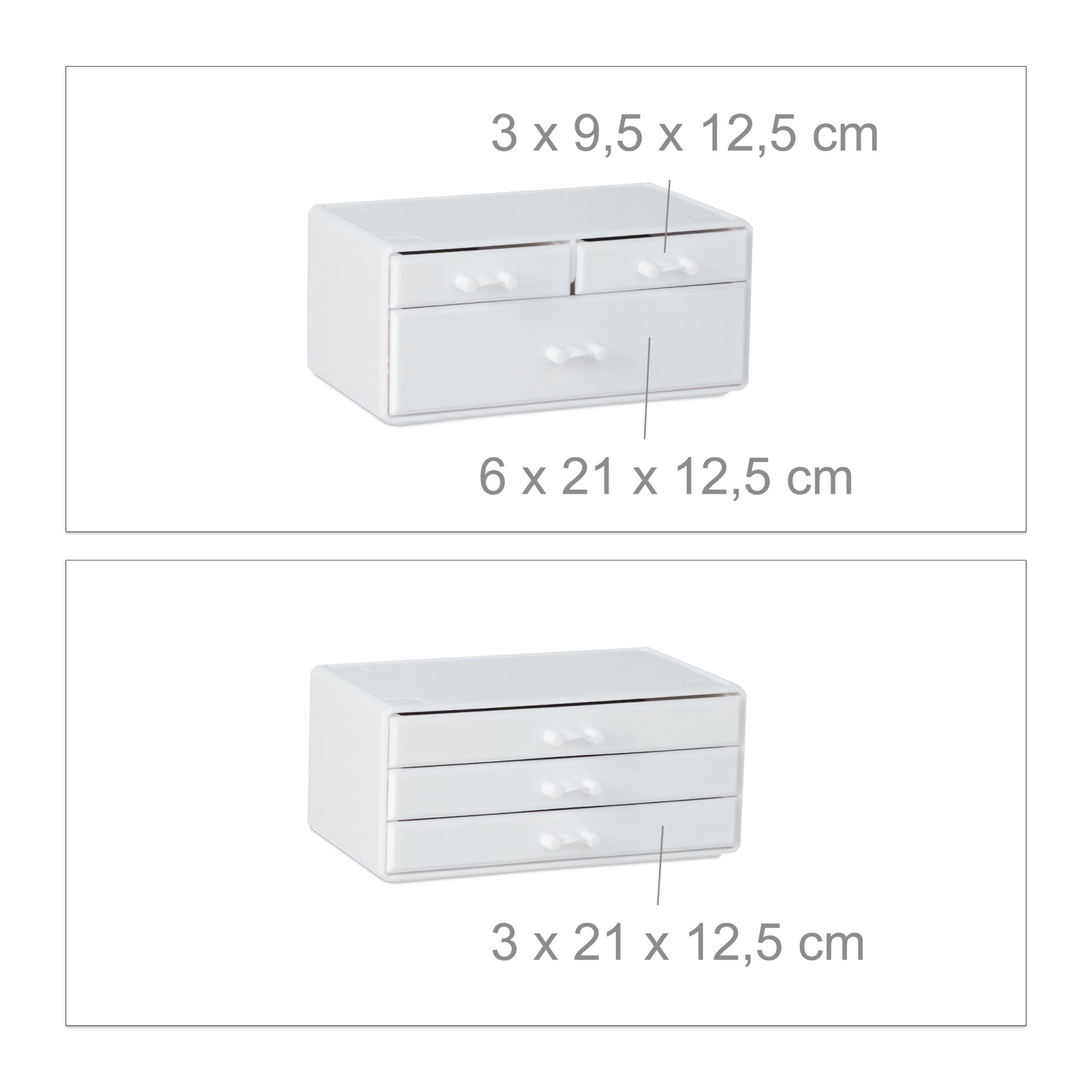 Kosmetikorganizer mit 6 Schubladen Weiss von Relaxdays