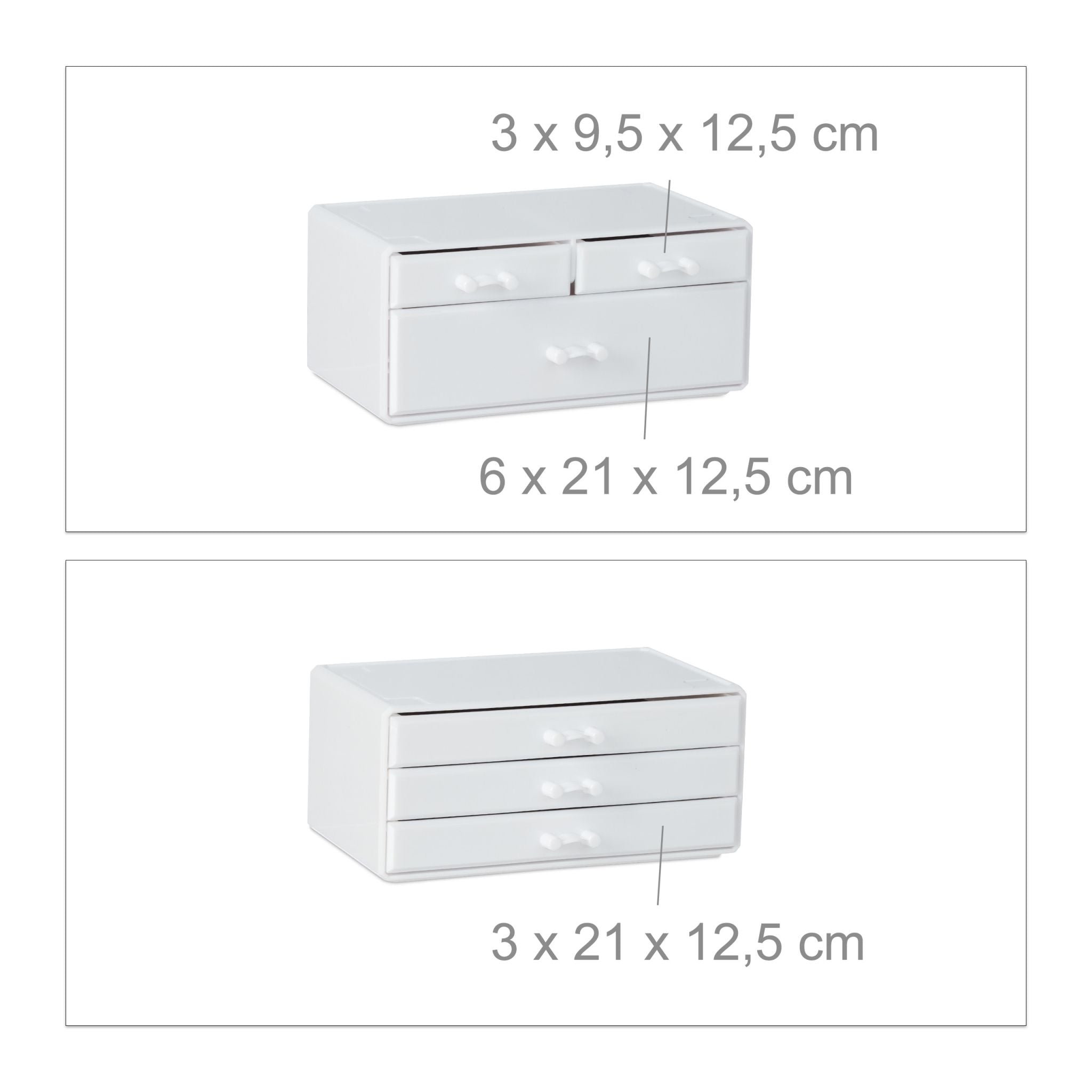 Kosmetikorganizer mit 6 Schubladen Weiss von Relaxdays