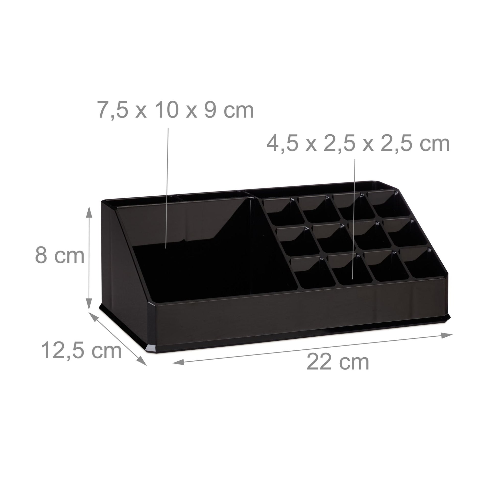 Kosmetikorganizer Acryl Schwarz von Relaxdays