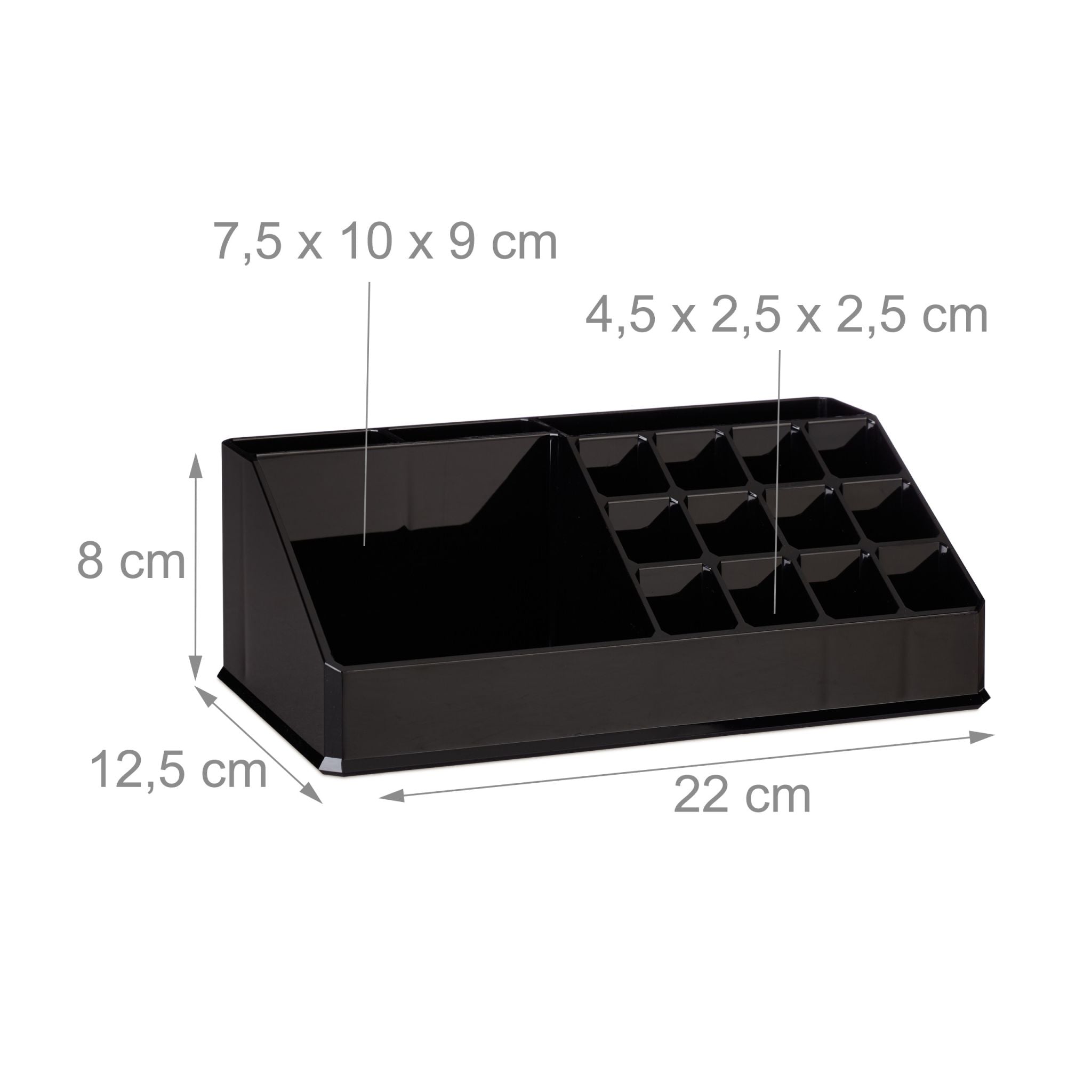 Kosmetikorganizer Acryl Schwarz von Relaxdays