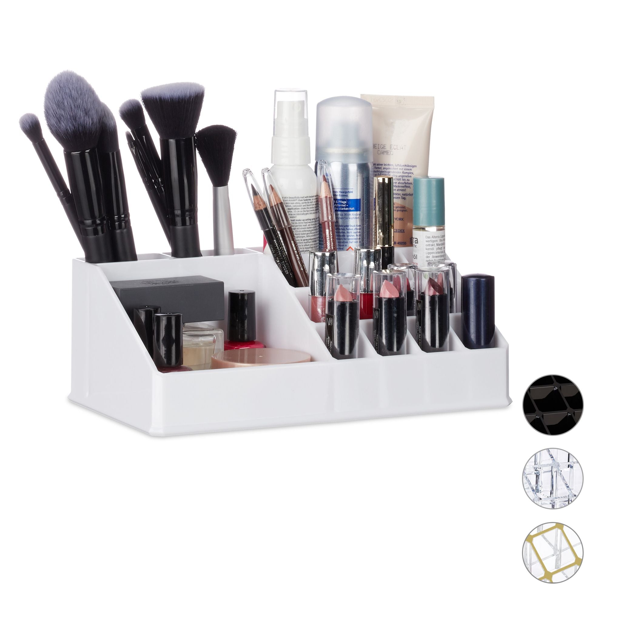 Kosmetikorganizer Acryl Weiss von Relaxdays