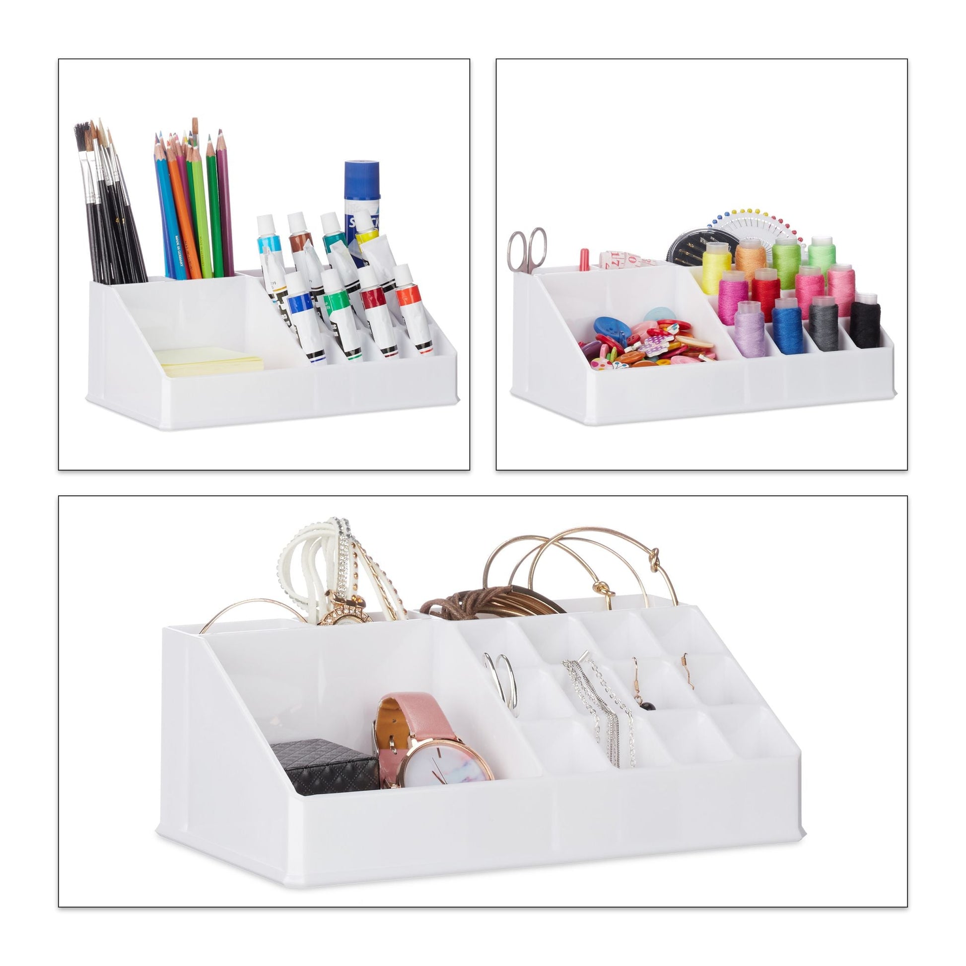 Kosmetikorganizer Acryl Weiss von Relaxdays