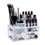 Make-Up Organizer mit 4 Schubladen Transparent von Relaxdays